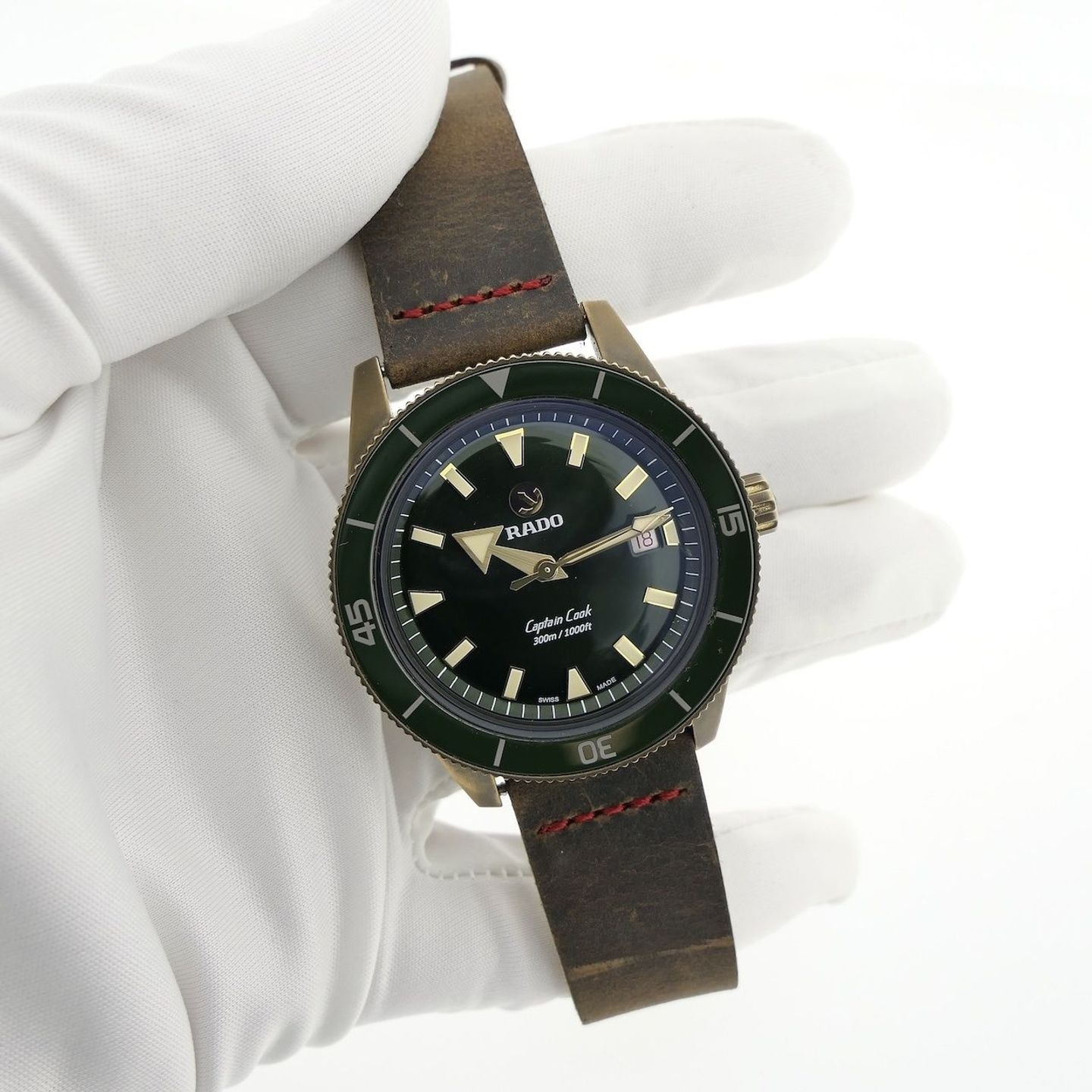 Rado HyperChrome Captain Cook R32504317 (2020) - Groen wijzerplaat 42mm Titanium (8/8)