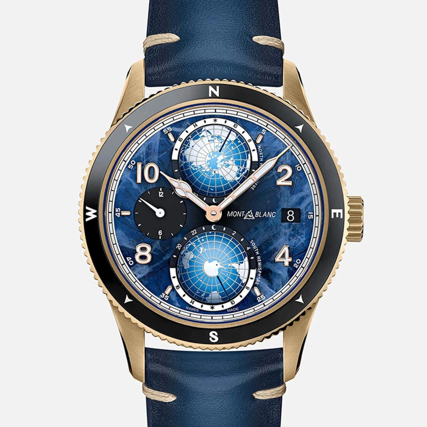 Montblanc 1858 129415 (2024) - Blue dial 42 mm Bronze case (2/3)