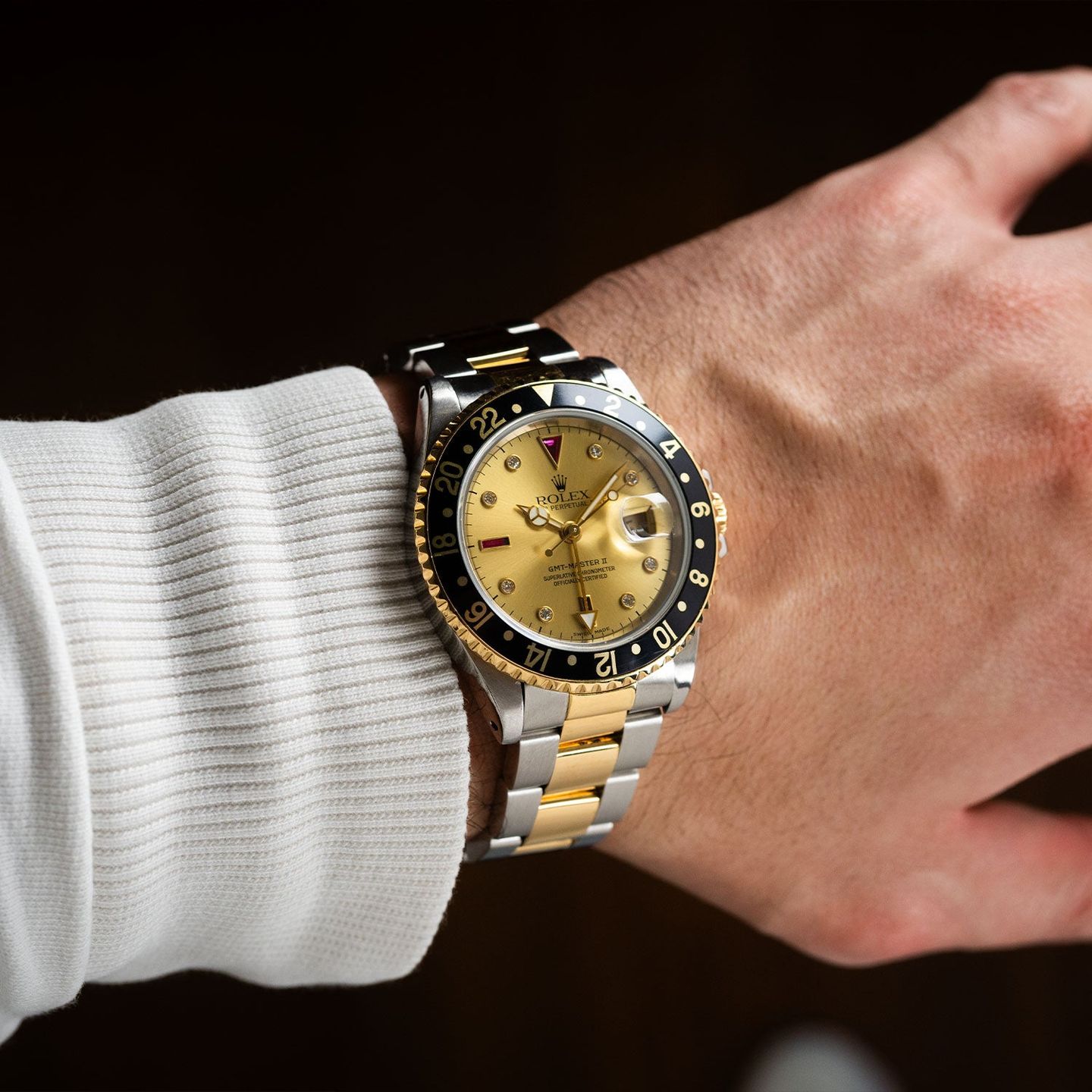 Rolex GMT-Master II 16713 (2001) - 40mm Goud/Staal (6/7)