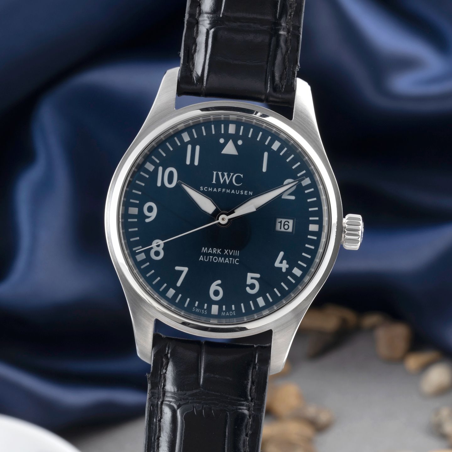 IWC Pilot Mark IW327010 (Onbekend (willekeurig serienummer)) - Blauw wijzerplaat 40mm Staal (3/8)