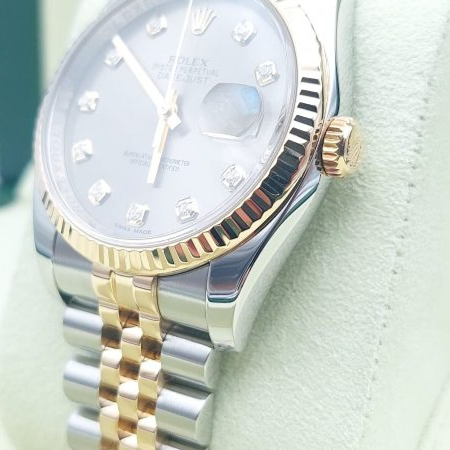 Rolex Datejust 36 116233 (2014) - Grey dial 36 mm Gold/Steel case (7/8)