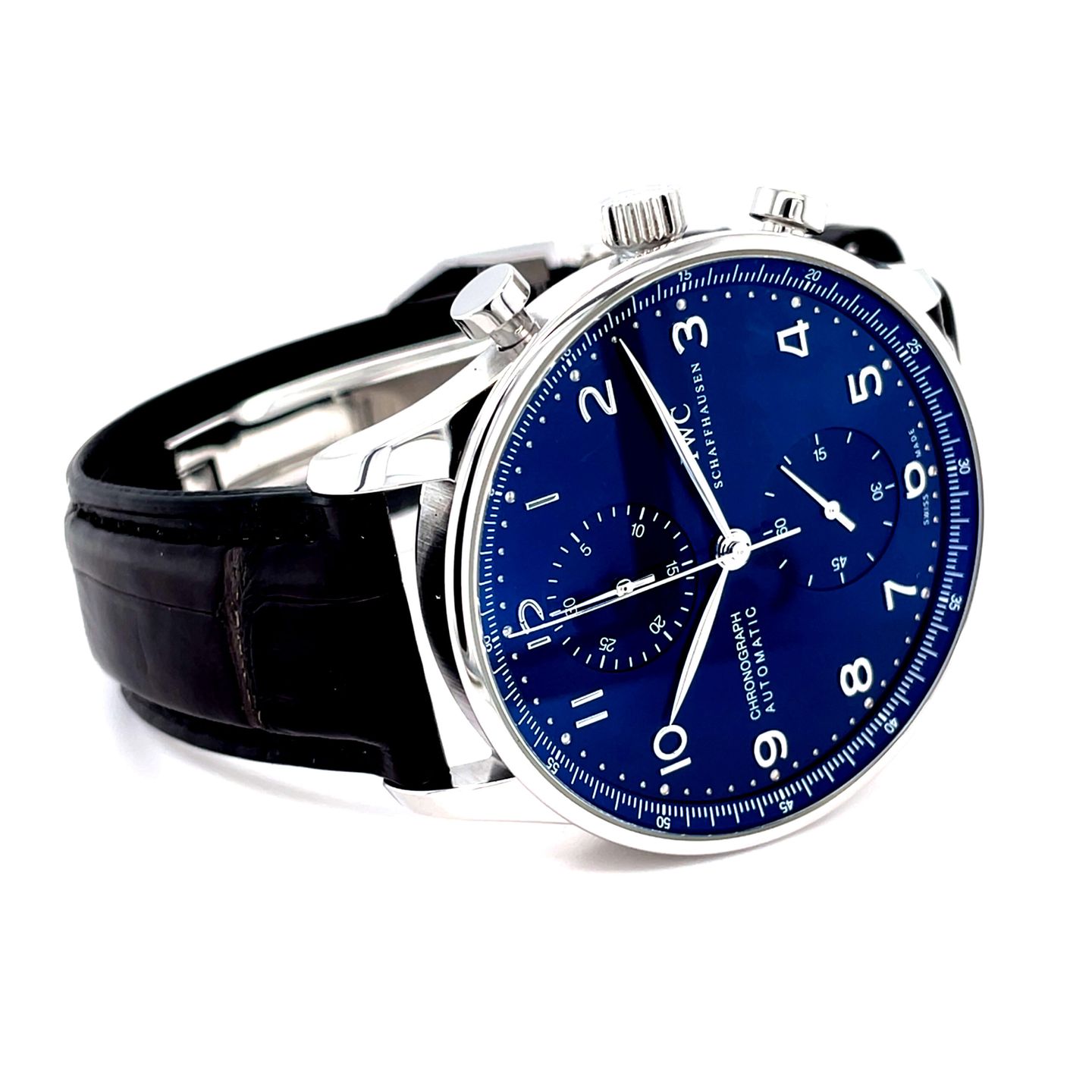IWC Portuguese Chronograph IW371491 (2019) - Blue dial 41 mm Steel case (3/8)