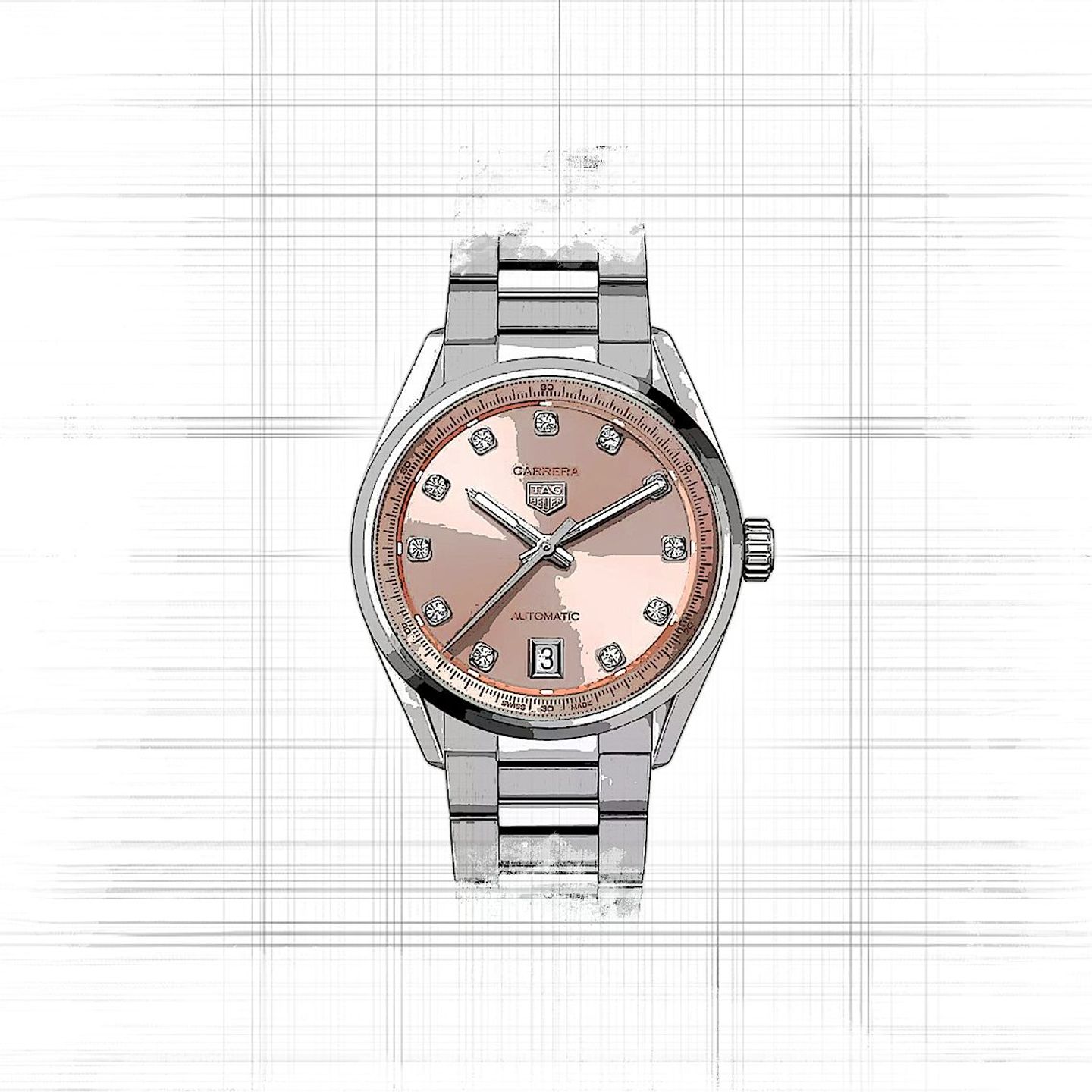 TAG Heuer Carrera Calibre 7 WBN231D.BA0001 (2025) - Pink dial 36 mm Steel case (2/2)