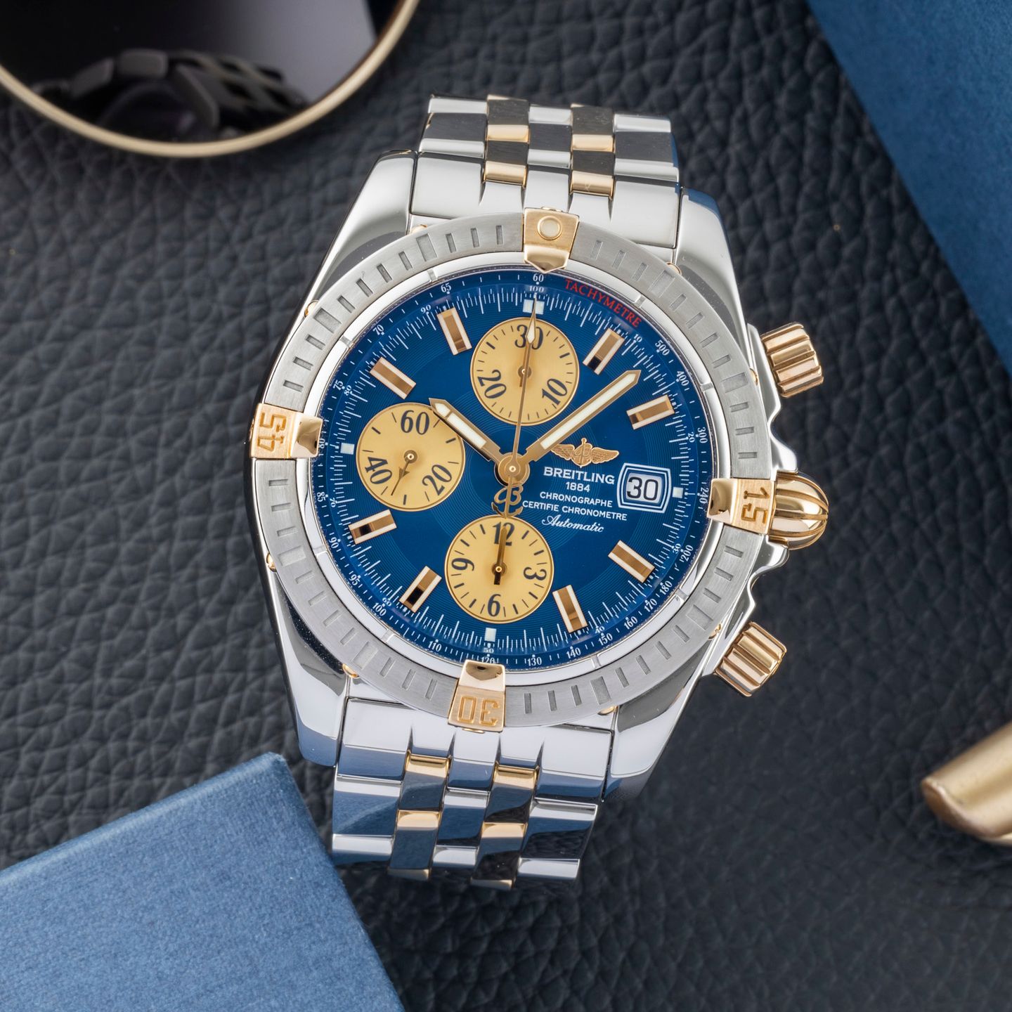 Breitling Chronomat Evolution B13356 (Unknown (random serial)) - Blue dial 44 mm Steel case (1/8)
