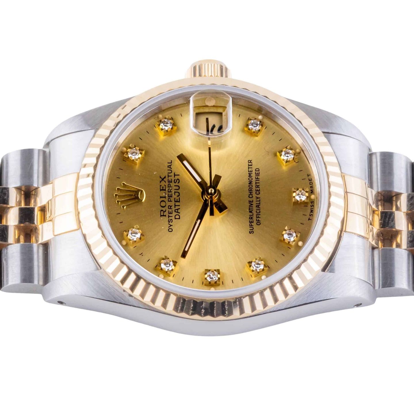 Rolex Datejust 31 68273 (1991) - Champagne dial 31 mm Gold/Steel case (5/8)