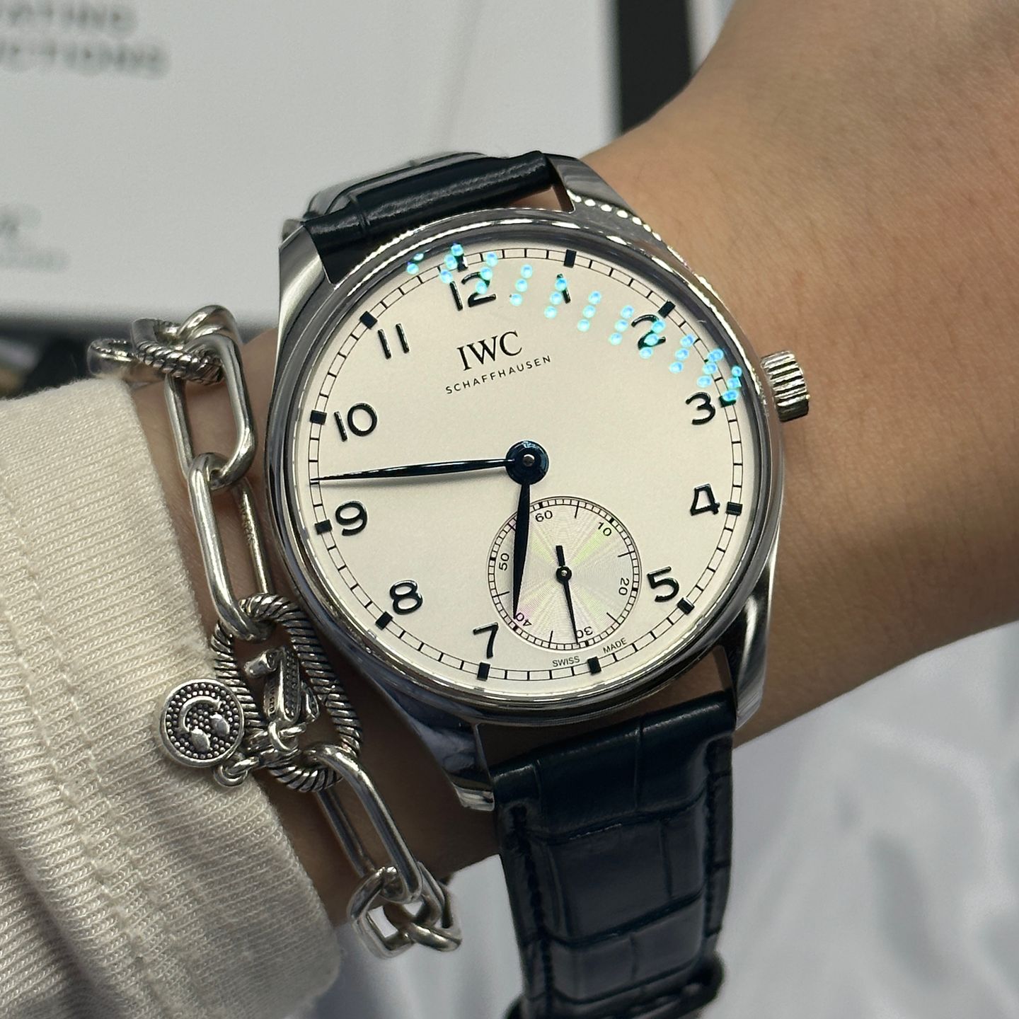 IWC Portuguese Automatic IW358304 (2023) - Zilver wijzerplaat 40mm Staal (8/8)