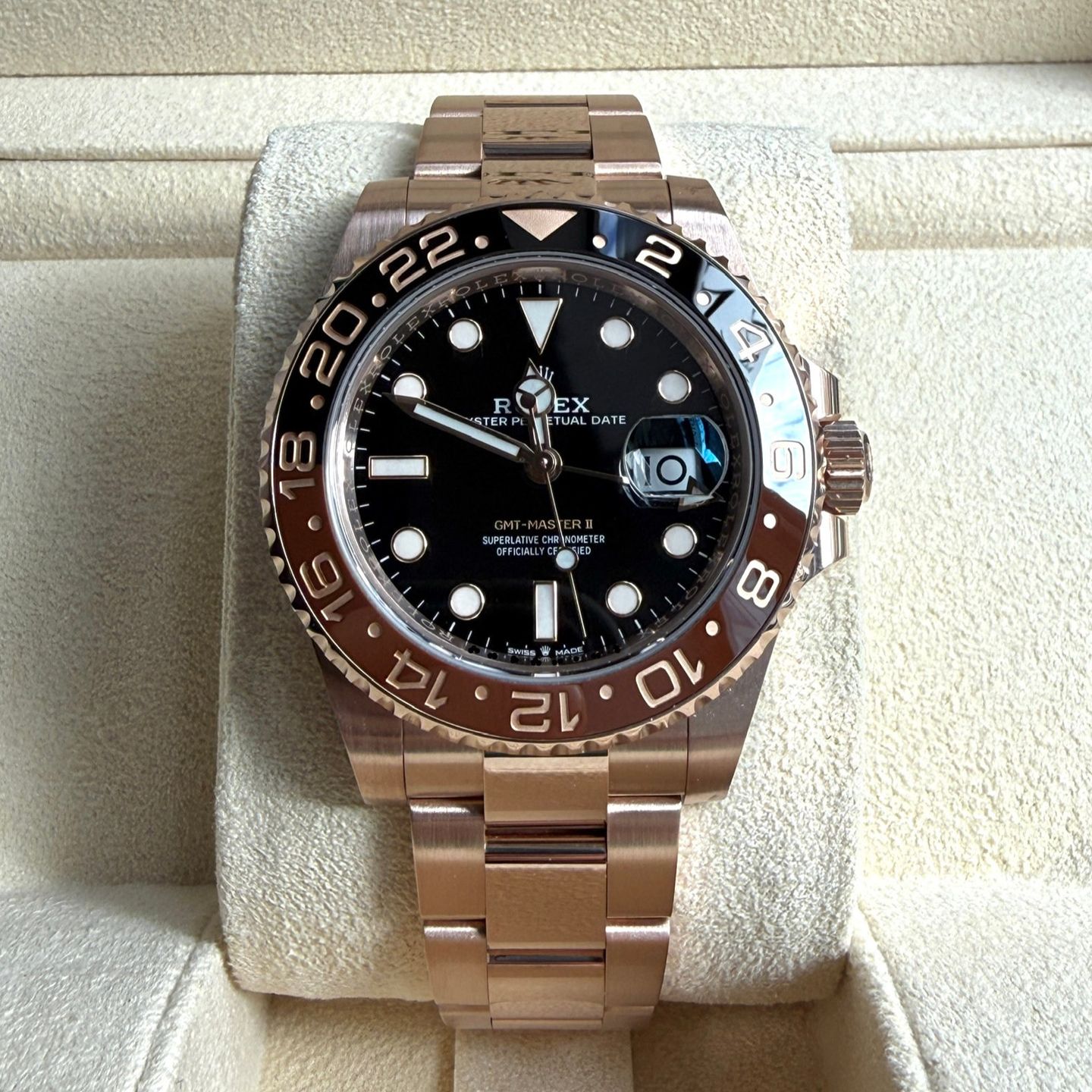 Rolex GMT-Master II 126715CHNR (2020) - Zwart wijzerplaat 40mm Roségoud (1/7)