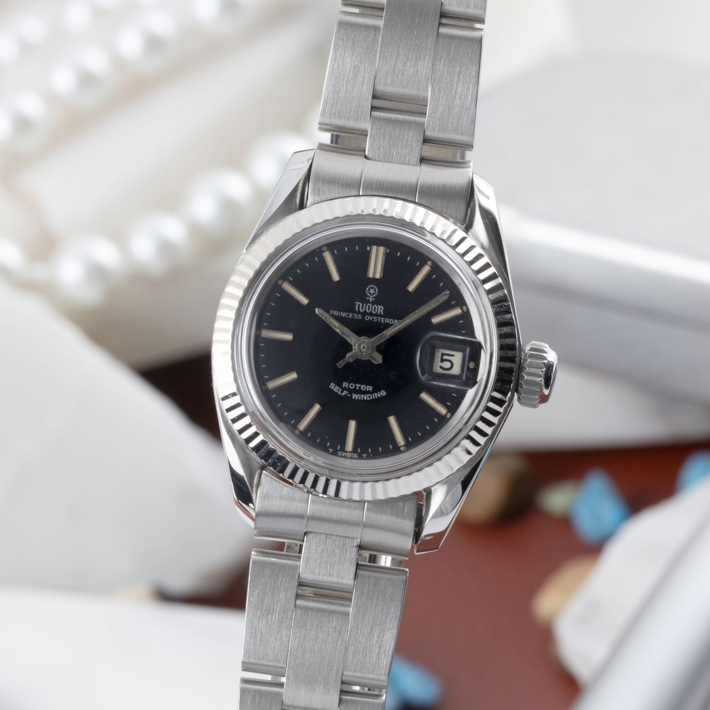 Tudor Prince Oysterdate 7582 (1966) - Black dial 25 mm Steel case (3/8)