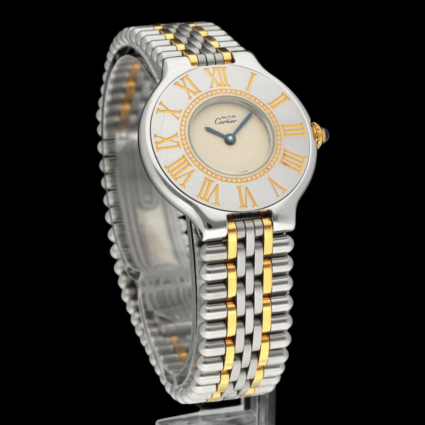Cartier 21 Must de Cartier W10051F4 (1991) - Silver dial 28 mm Gold/Steel case (4/8)