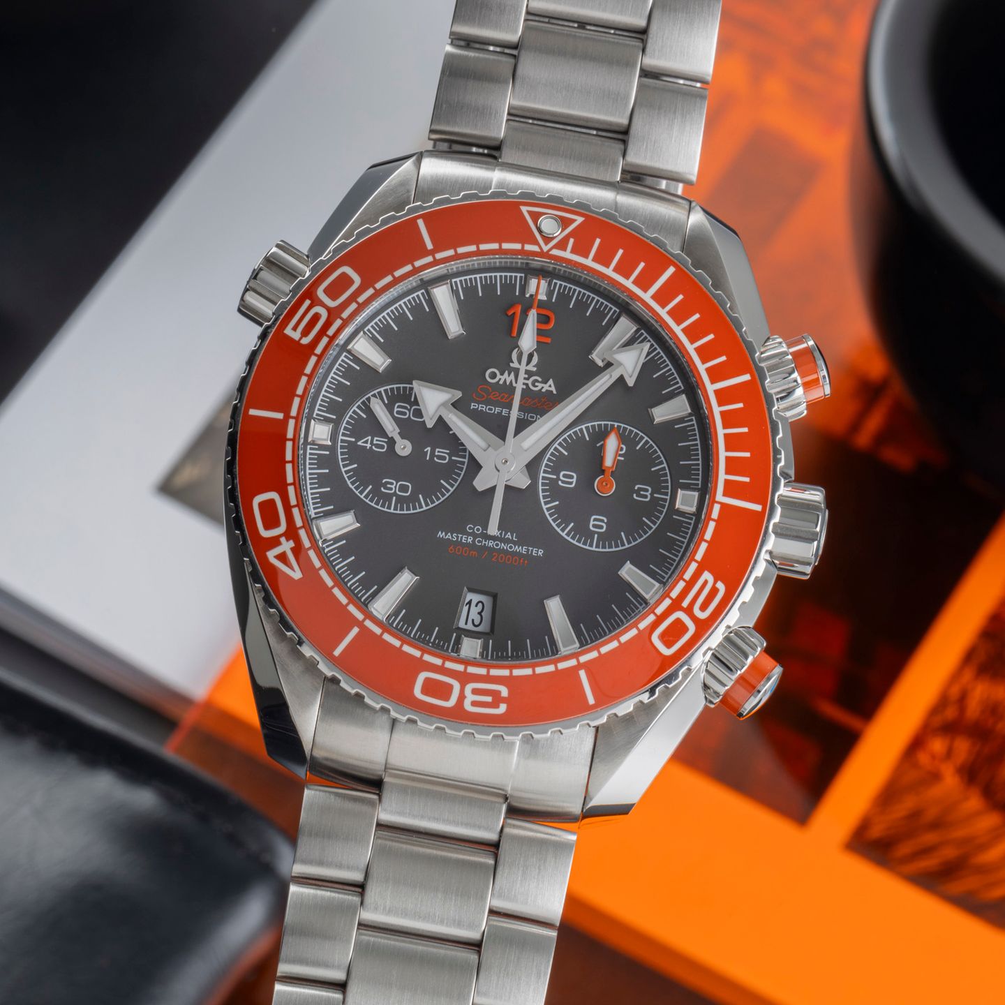 Omega Seamaster Planet Ocean Chronograph 215.30.46.51.99.001 (Onbekend (willekeurig serienummer)) - Grijs wijzerplaat 46mm Staal (3/8)