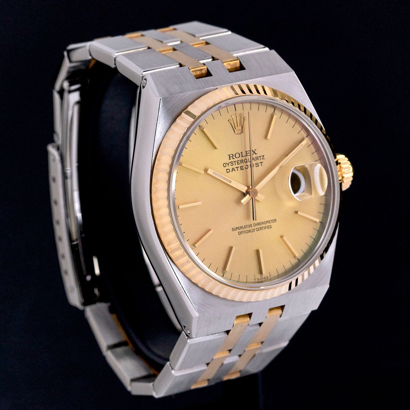 Rolex Datejust Oysterquartz 17013 (1988) - 36mm Goud/Staal (4/7)
