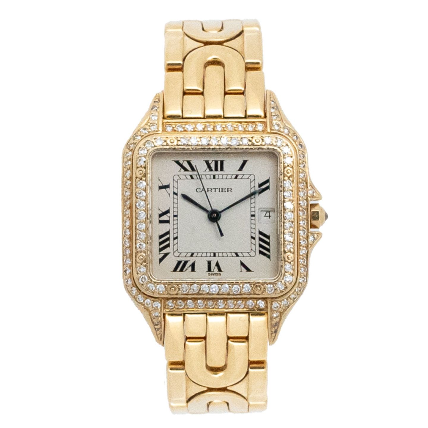 Cartier Panthère 1070 (1990) - Silver dial 22 mm Yellow Gold case (1/4)