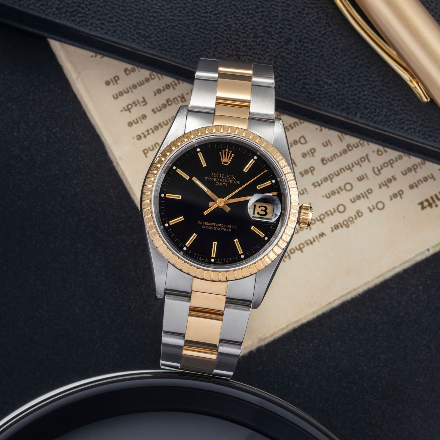 Rolex Oyster Perpetual Date 15223 (1996) - 34 mm Gold/Steel case (2/8)