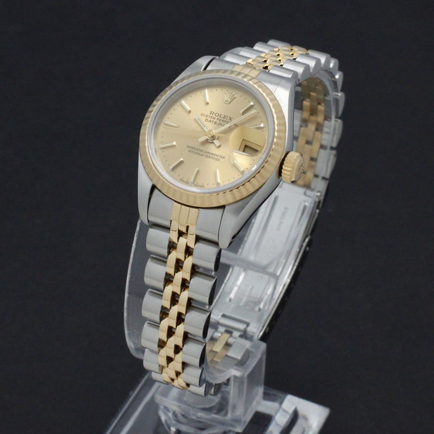 Rolex Lady-Datejust 69173 (1987) - Gold dial 26 mm Gold/Steel case (2/7)