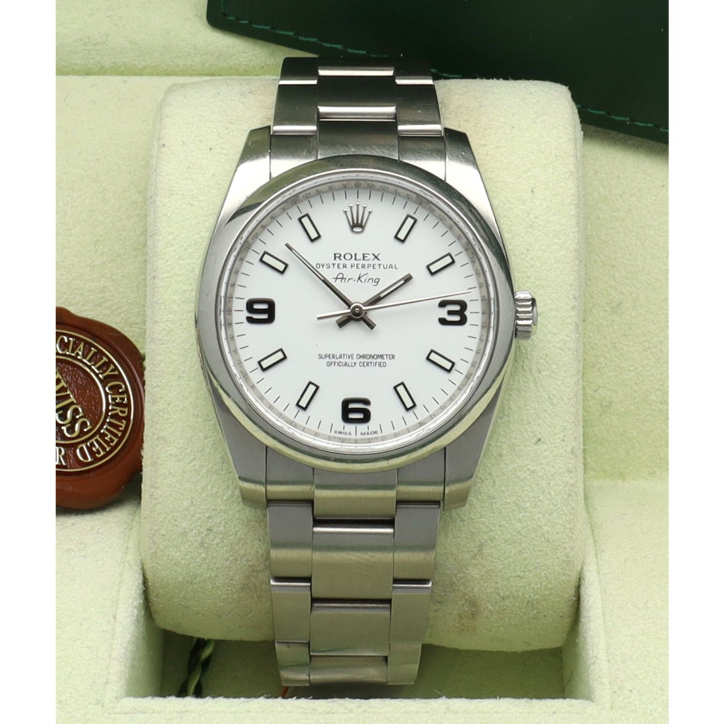 Rolex Oyster Perpetual 34 114200 (2013) - Wit wijzerplaat 34mm Staal (11/12)
