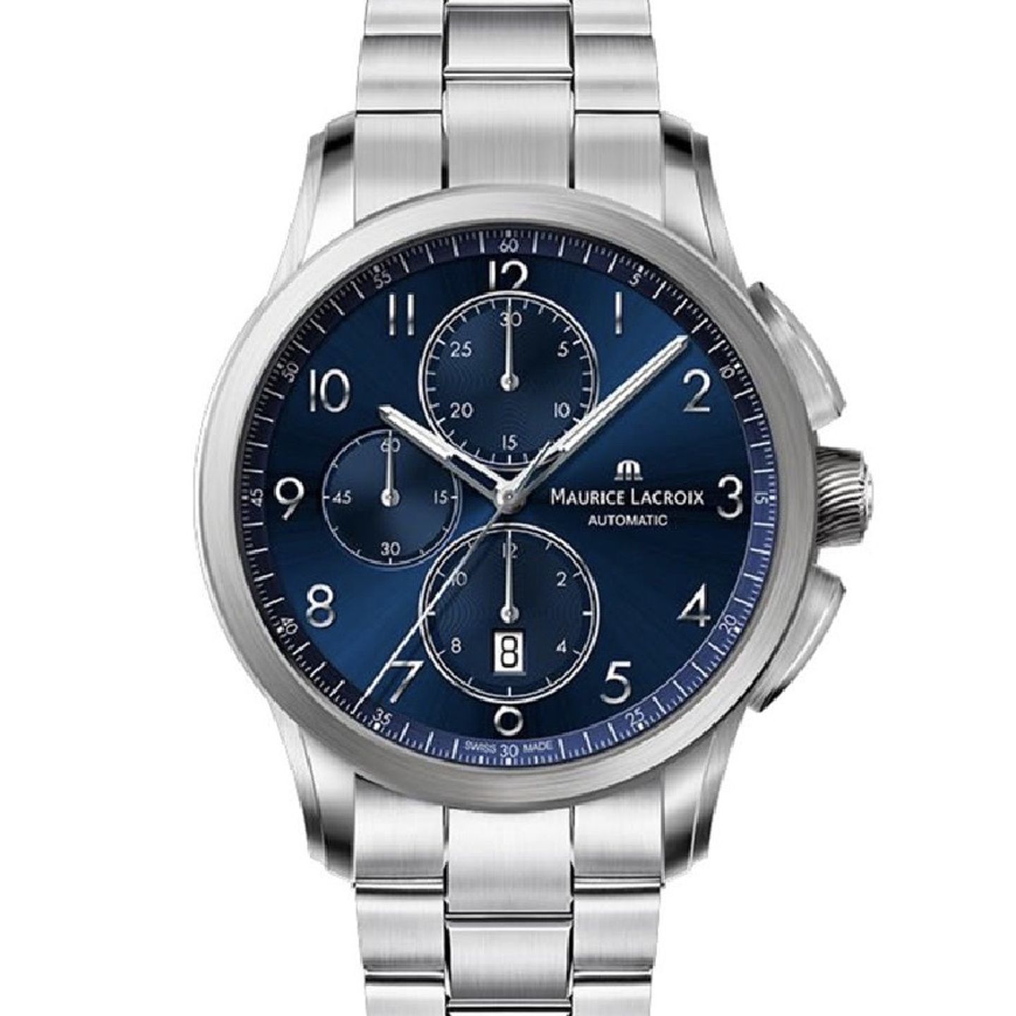 Maurice Lacroix Pontos Chronographe PT6388-SS002-420-1 (2024) - Blauw wijzerplaat 43mm Staal (1/3)