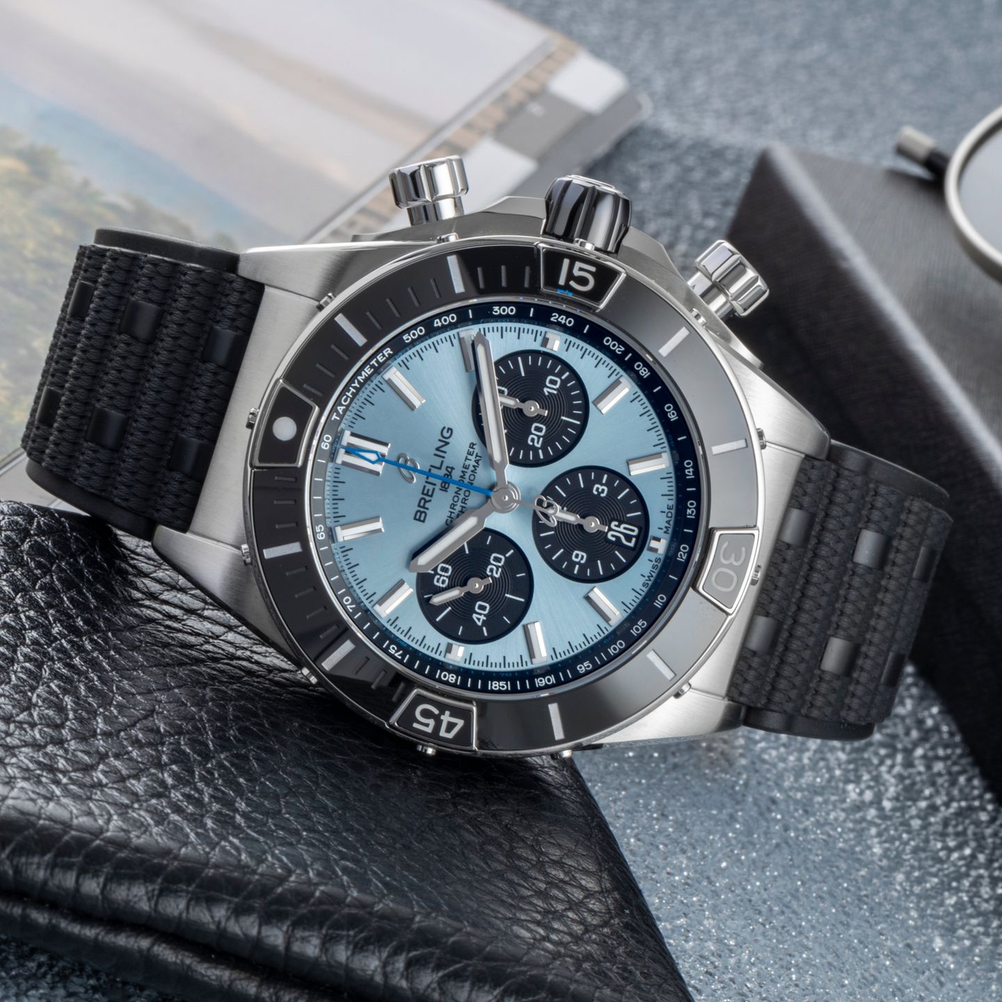 Breitling Chronomat PB0136251C1S1 (Unknown (random serial)) - Blue dial 44 mm Steel case (2/8)