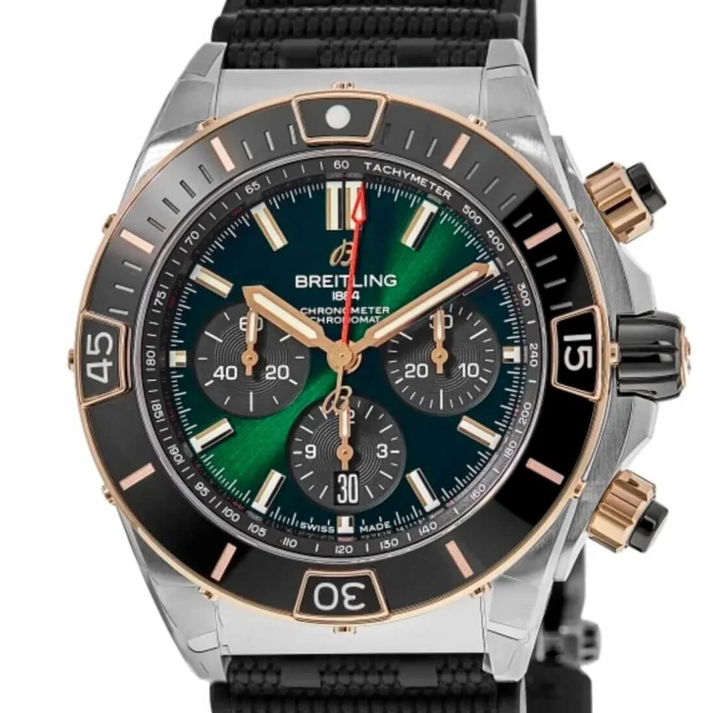 Breitling Chronomat UB0136251L1S1 (2024) - Groen wijzerplaat 44mm Goud/Staal (2/2)