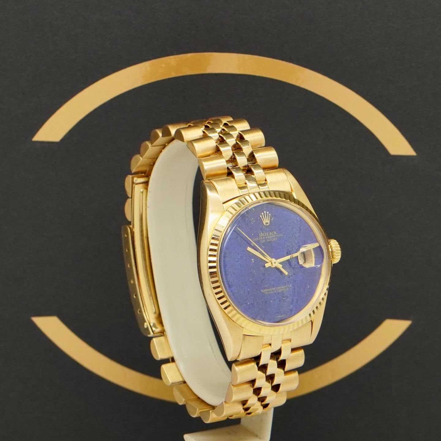 Rolex Datejust 1601 (1970) - Blue dial 36 mm Yellow Gold case (3/7)