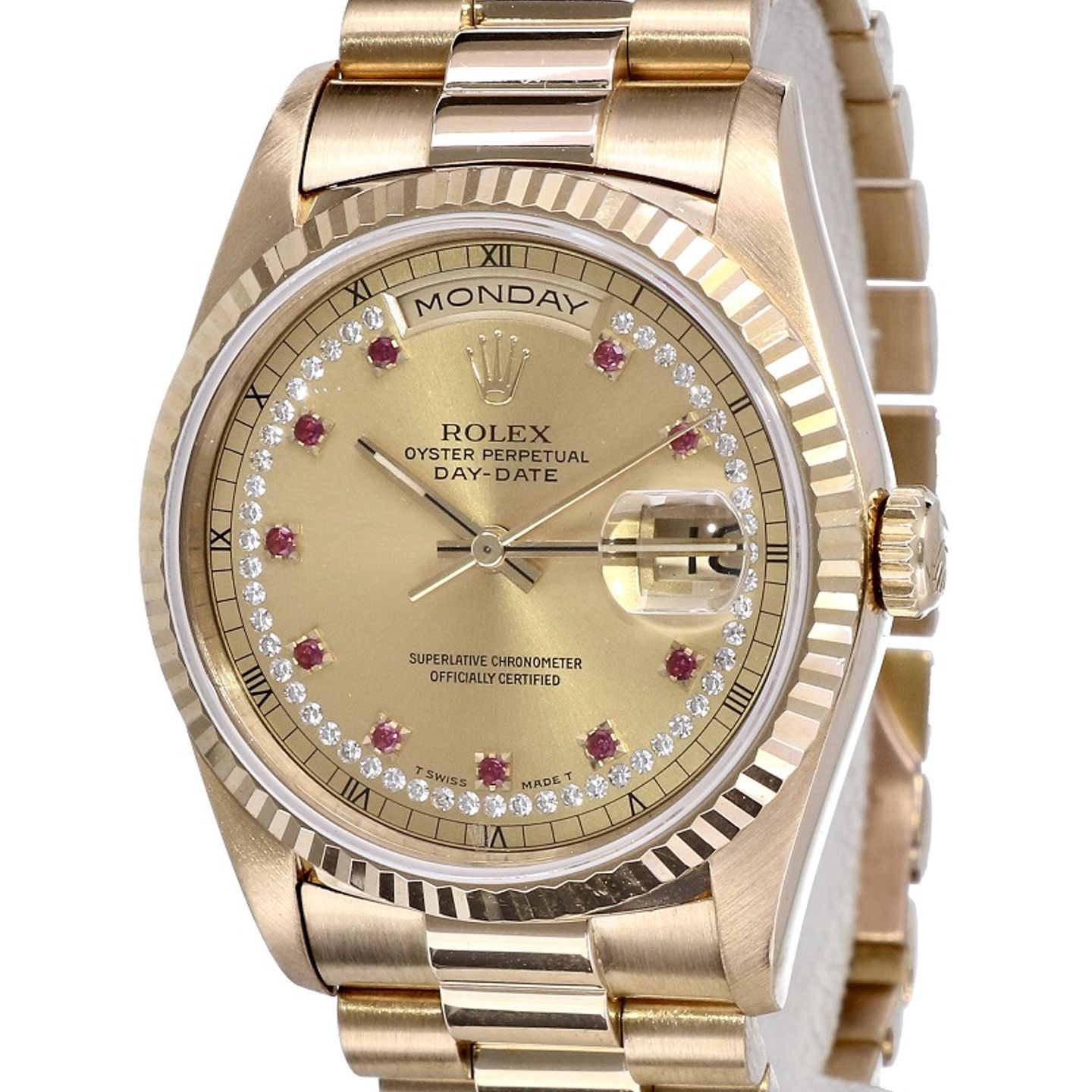 Rolex Day-Date 36 18238 (1990) - Champagne dial 36 mm Yellow Gold case (1/8)