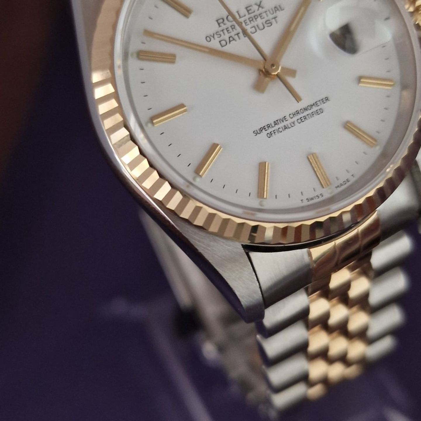 Rolex Datejust 36 16233 (1995) - Wit wijzerplaat 36mm Goud/Staal (2/4)
