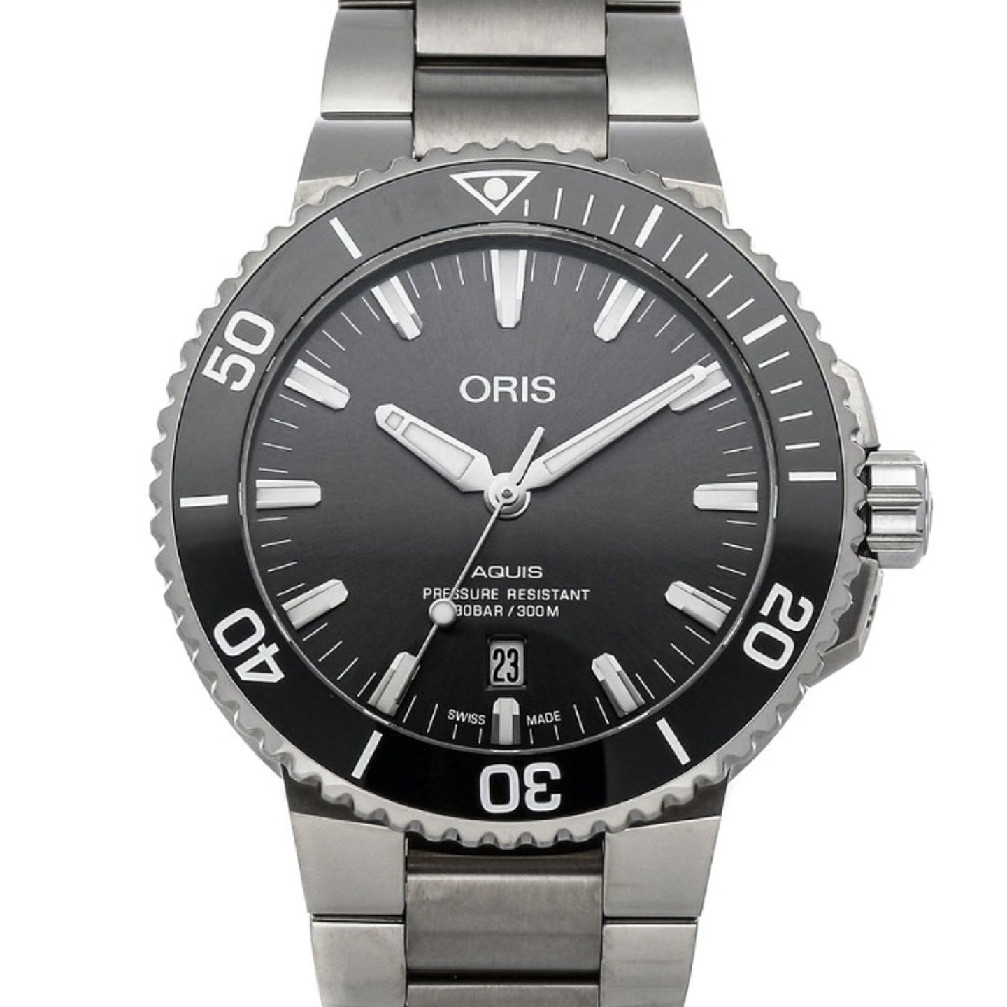 Oris Aquis Titanium Date 01 733 7730 7153-07 8 24 15PEB (2023) - Grijs wijzerplaat 44mm Titanium (1/3)