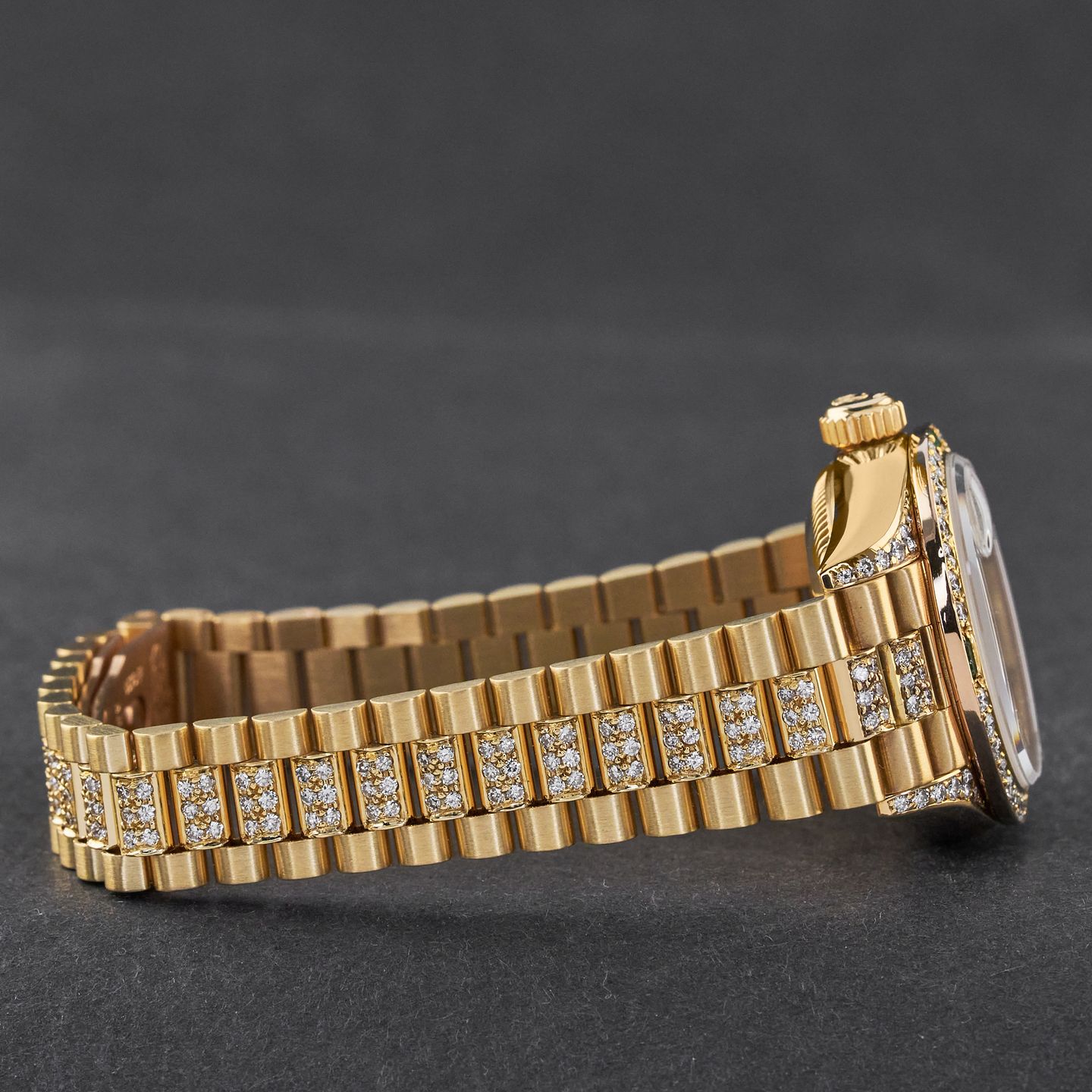 Rolex Lady-Datejust 69178 (1989) - Champagne dial 26 mm Yellow Gold case (6/8)