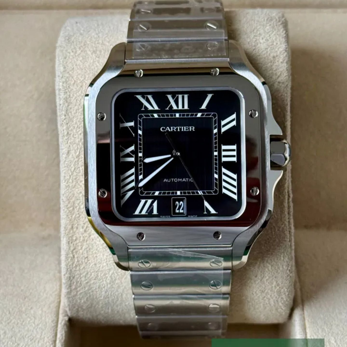 Cartier Santos WSSA0096 (2026) - Zwart wijzerplaat Staal (2/7)