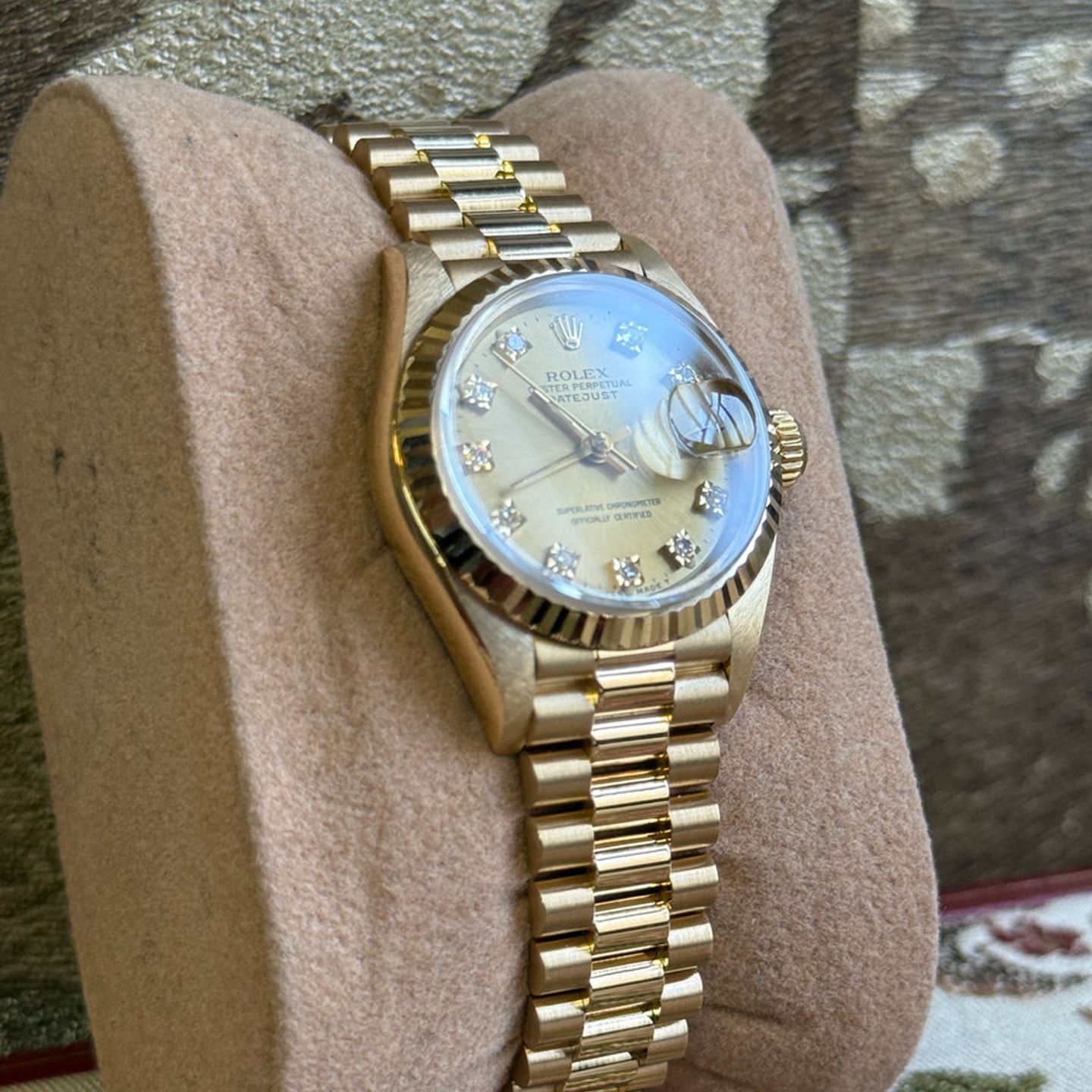 Rolex Lady-Datejust 69178 (1991) - Champagne dial 26 mm Yellow Gold case (8/8)