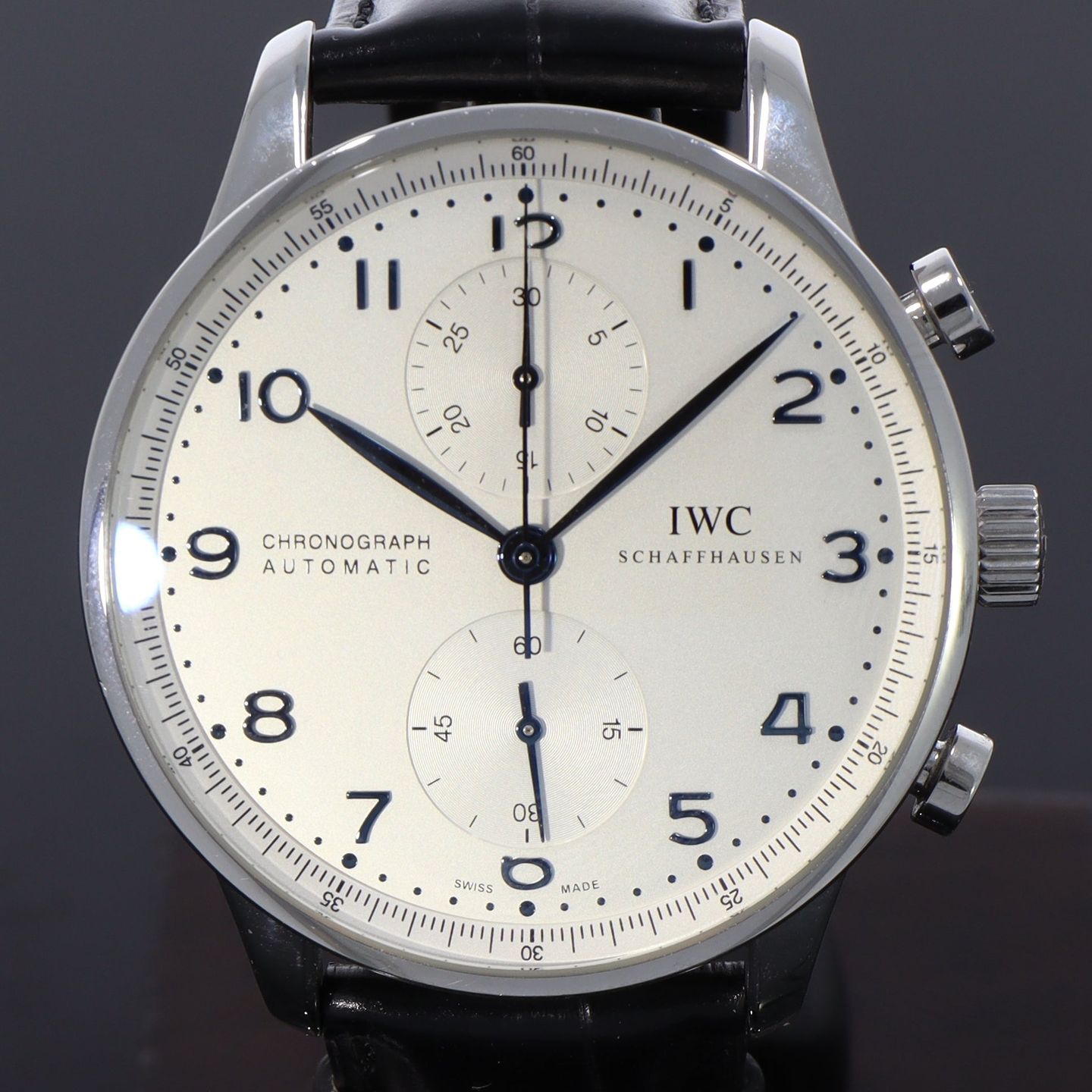 IWC Portuguese Chronograph IW371446 (2016) - Silver dial 41 mm Steel case (1/8)