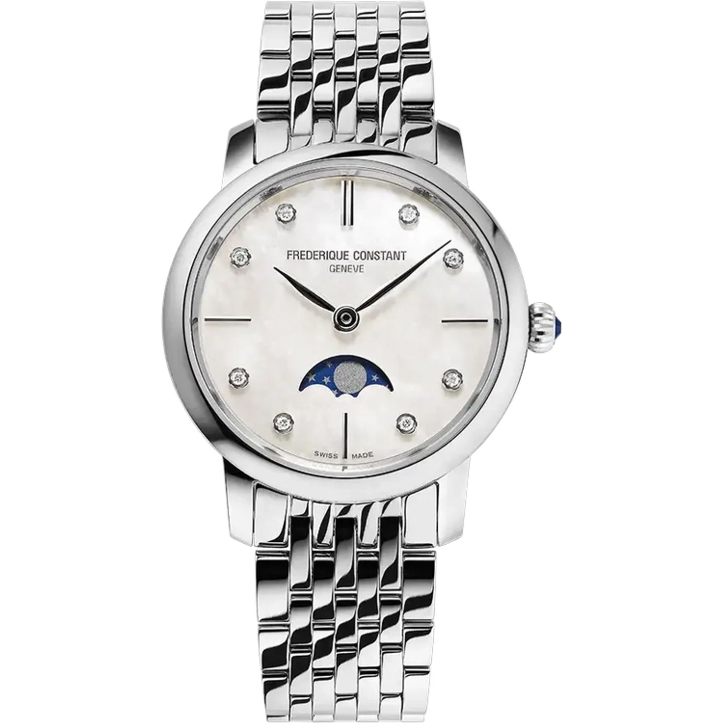Frederique Constant Slimline Moonphase FC-206MPWD1S6B (2026) - Pearl dial 30 mm Steel case (1/1)