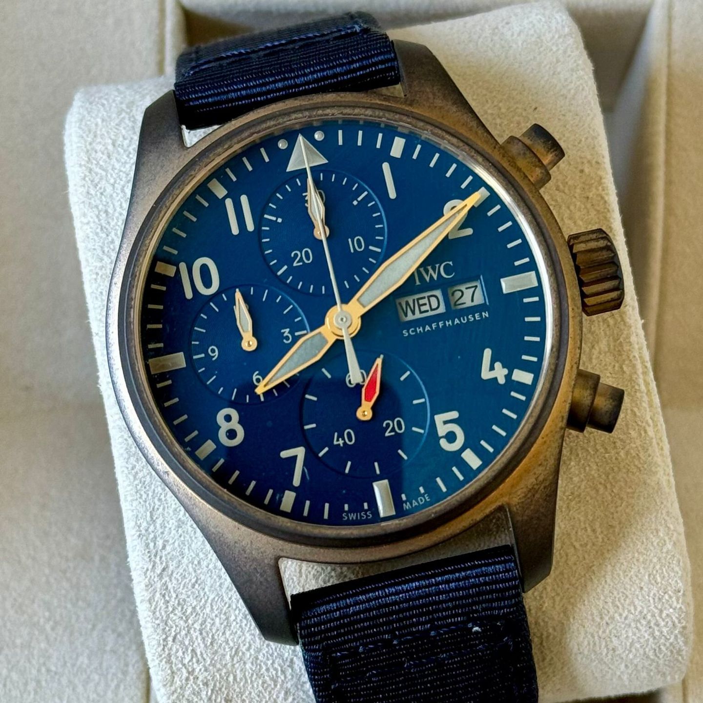 IWC Pilot Chronograph IW388109 (2024) - Blauw wijzerplaat 41mm Brons (1/7)