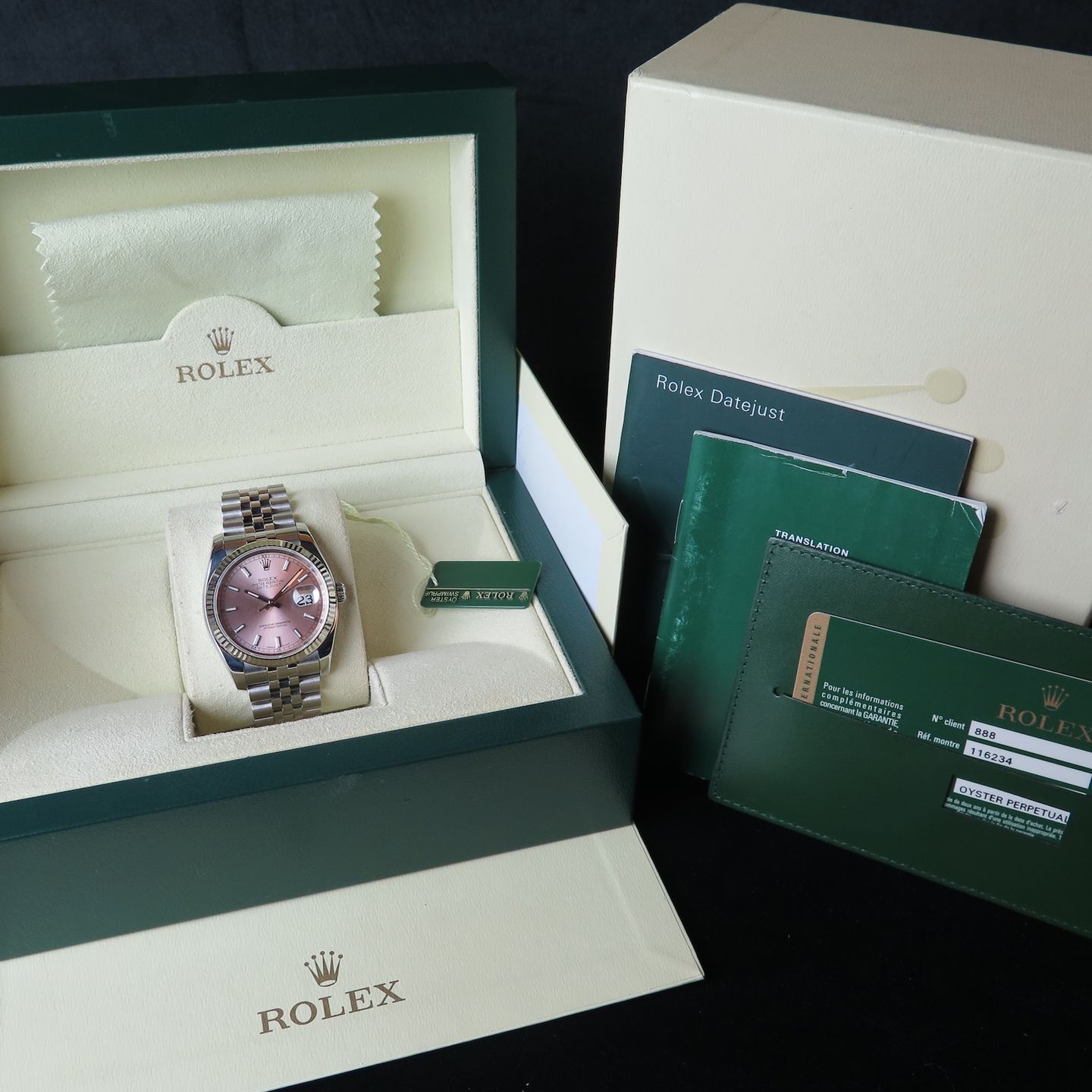 Rolex Datejust 36 116234 (2010) - Pink dial 36 mm Steel case (8/8)