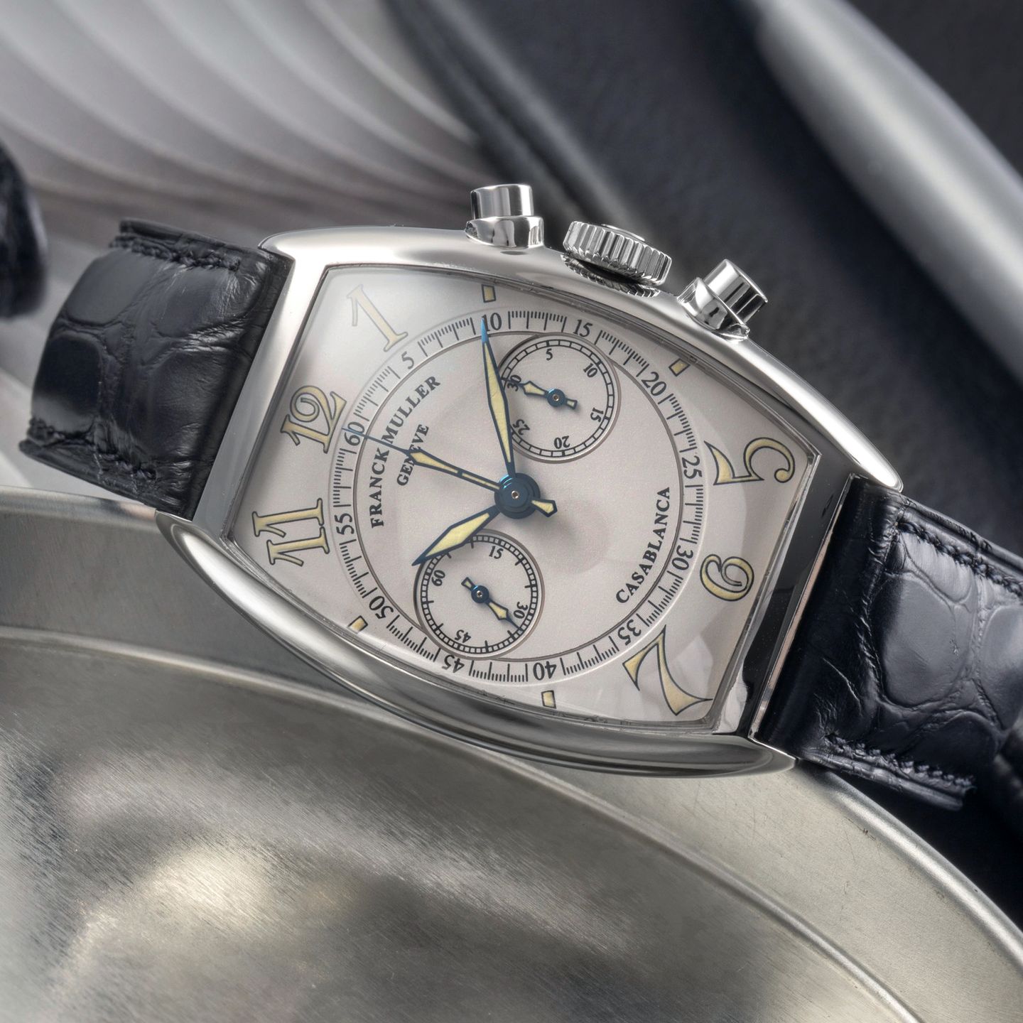 Franck Muller Casablanca 5850 C CC (1998) - White dial 32 mm Steel case (2/8)