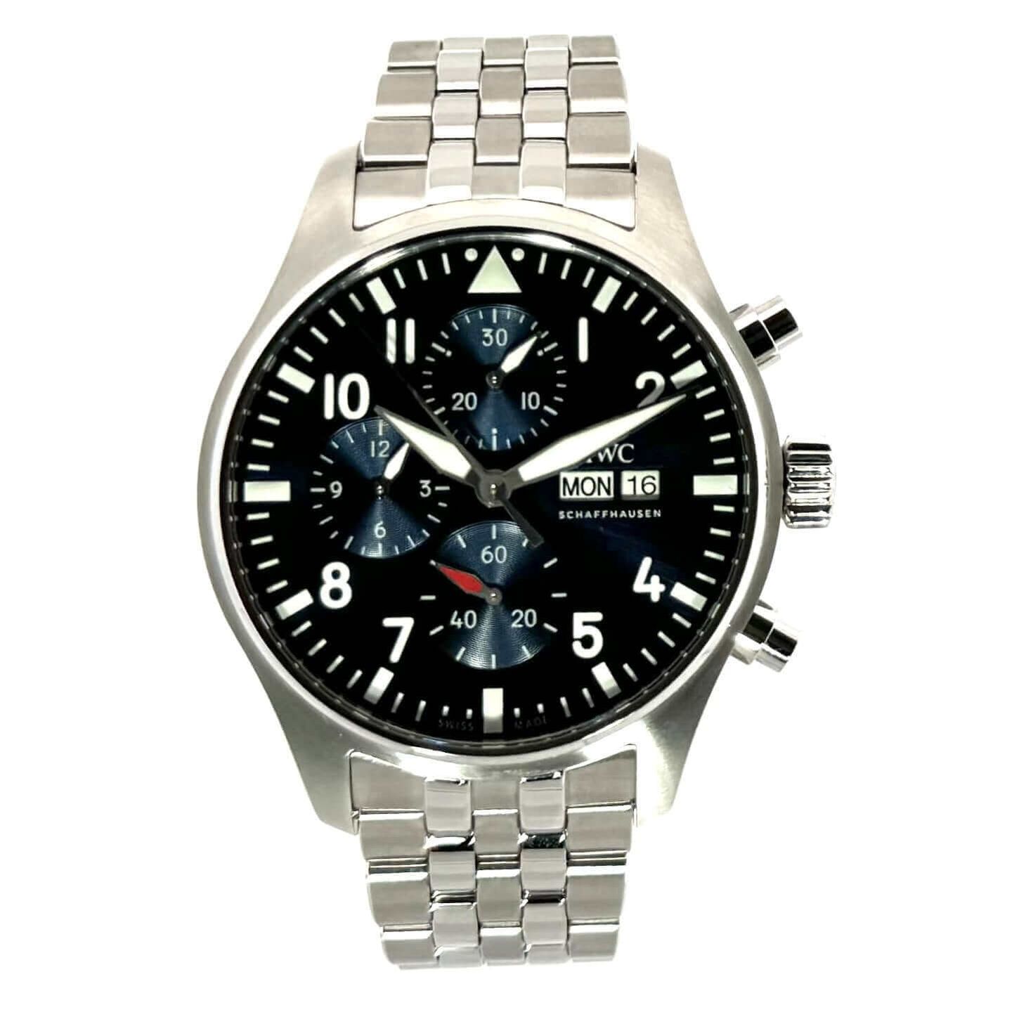 IWC Pilot Chronograph IW378004 (2024) - Blauw wijzerplaat 41mm Staal (2/8)