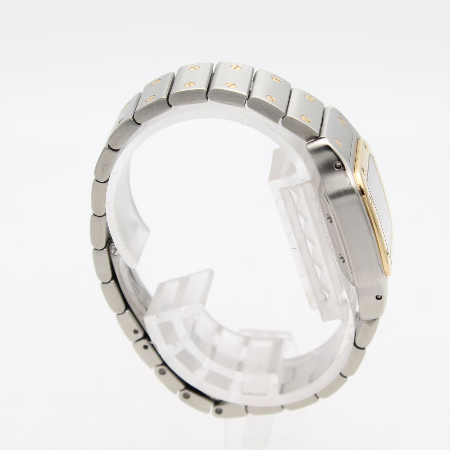 Cartier Santos Galbée 2423 (2006) - White dial 35 mm Gold/Steel case (4/8)