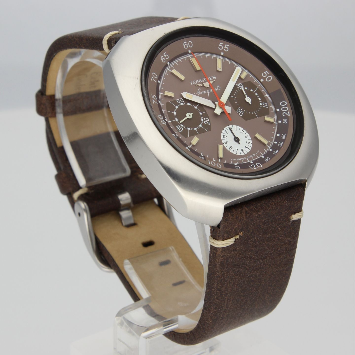 Longines Conquest 8596-1 (1972) - Brown dial 42 mm Steel case (6/8)