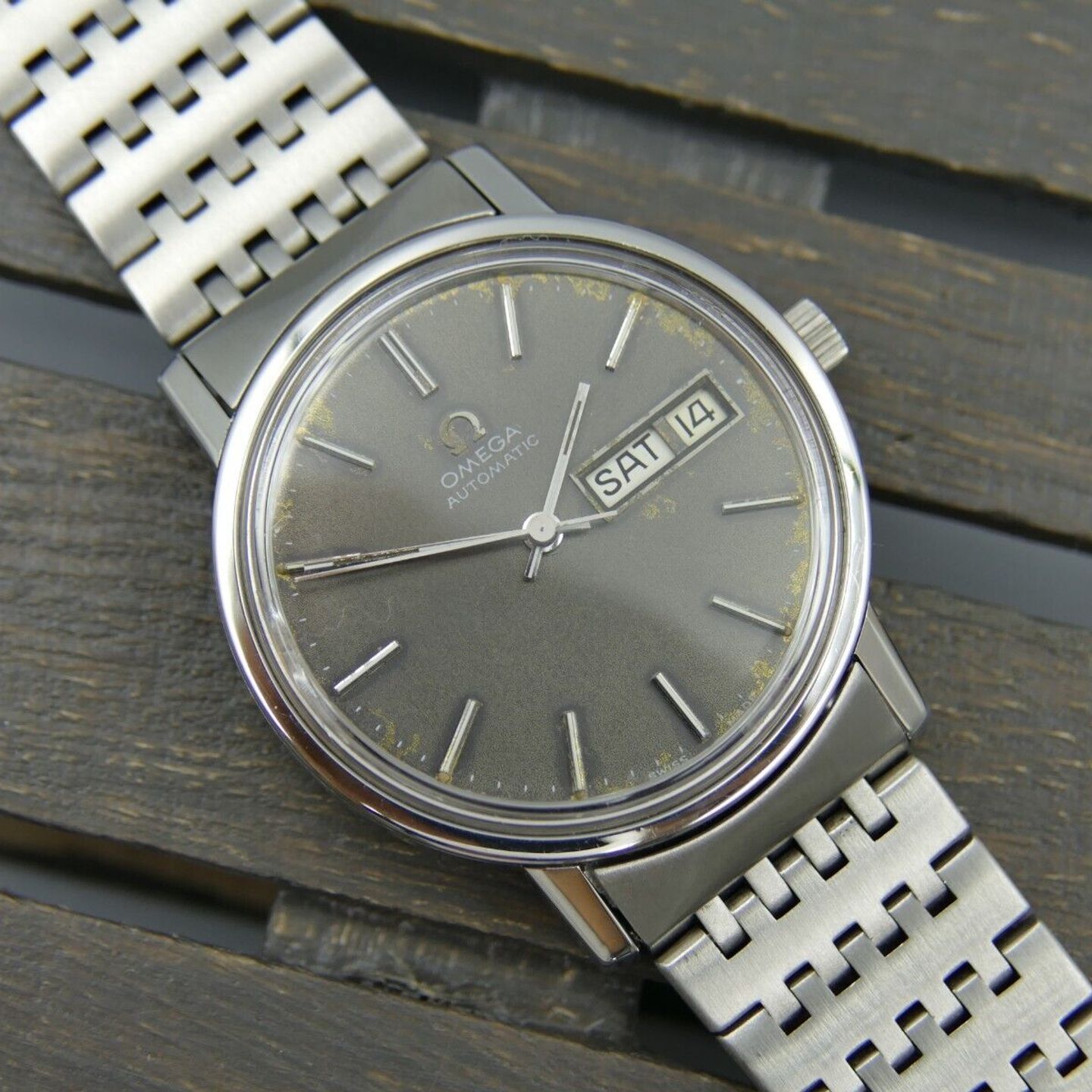 Omega Vintage 1660209 (Onbekend (willekeurig serienummer)) - Grijs wijzerplaat Onbekend Staal (1/16)