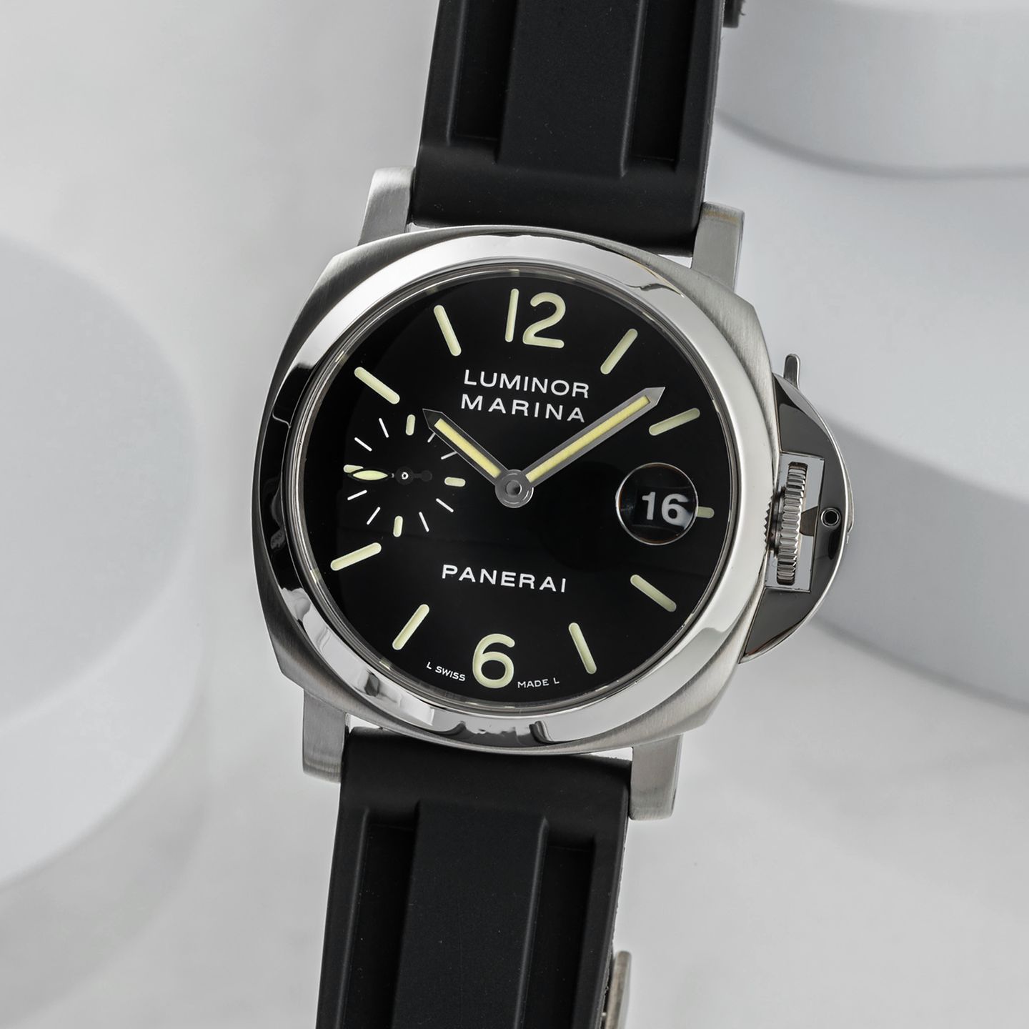 Panerai Luminor Marina Automatic PAM00050 (2006) - Zwart wijzerplaat 40mm Staal (3/8)