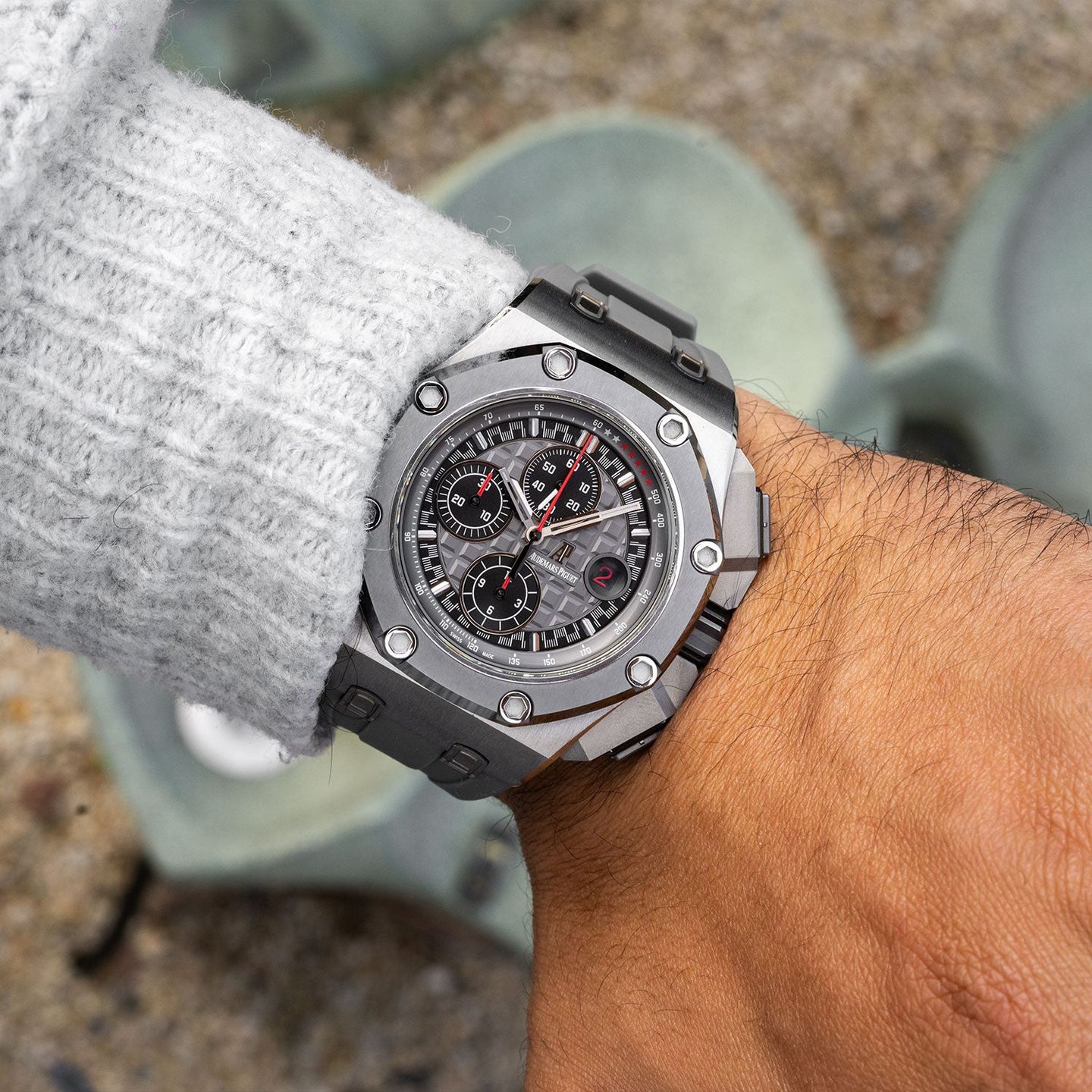 Audemars Piguet Royal Oak Offshore Chronograph 26568IM.OO.A004CA.01 (Michael Schumacher) (2012) - Grijs wijzerplaat 44mm Titanium (7/8)