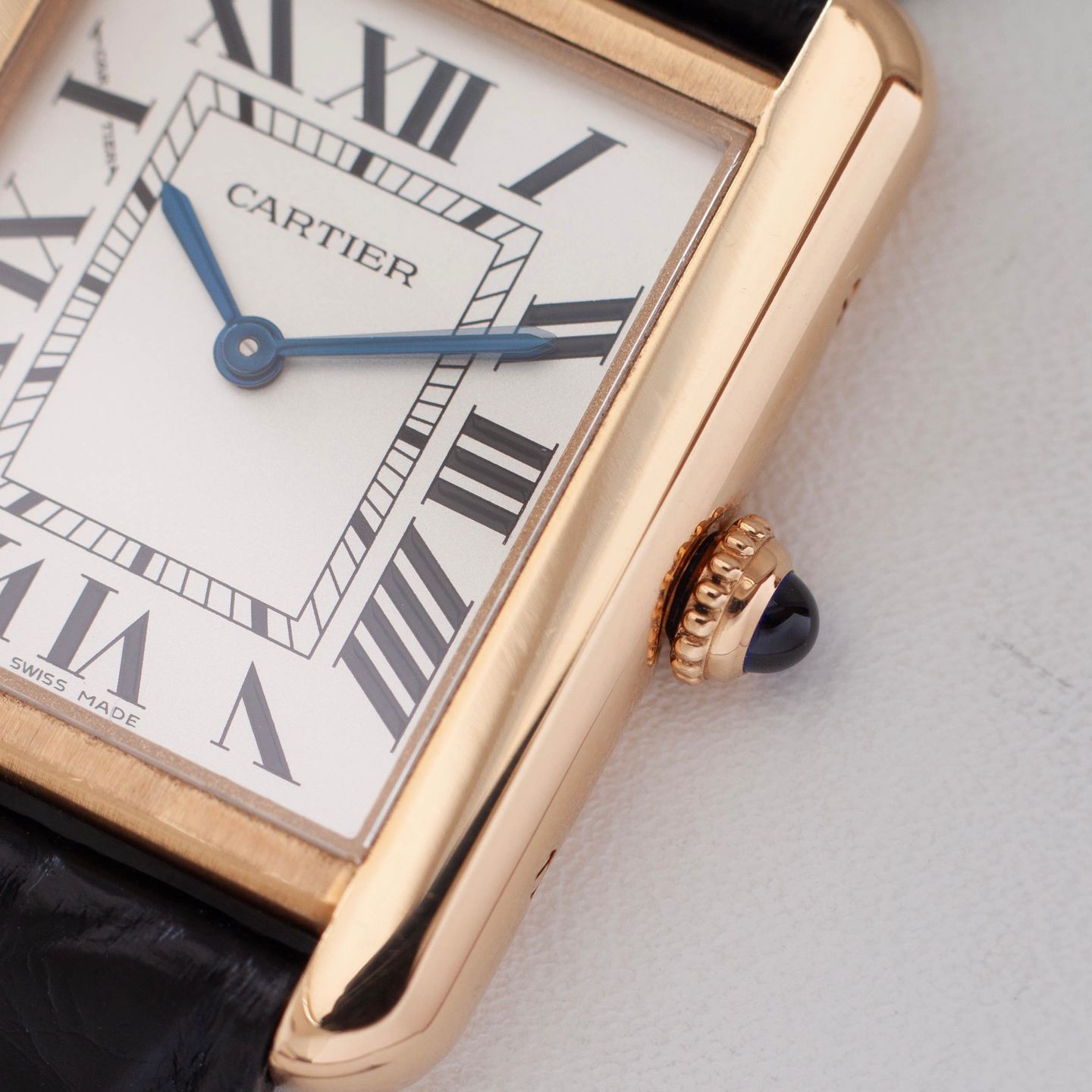 Cartier Tank Solo 3168 (2013) - Silver dial 24 mm Yellow Gold case (8/8)