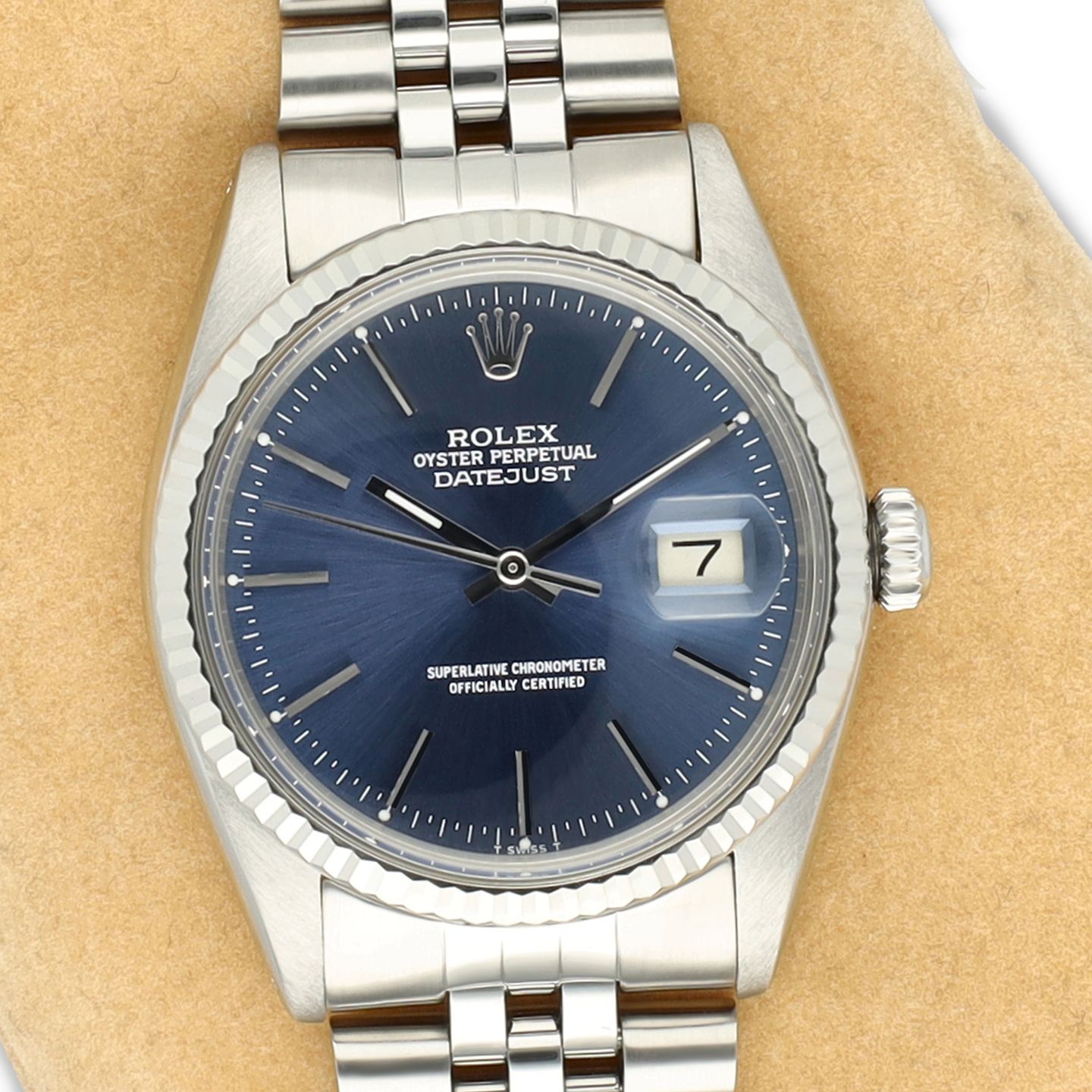 Rolex Datejust 36 16014 (1985) - Blauw wijzerplaat 36mm Staal (1/8)