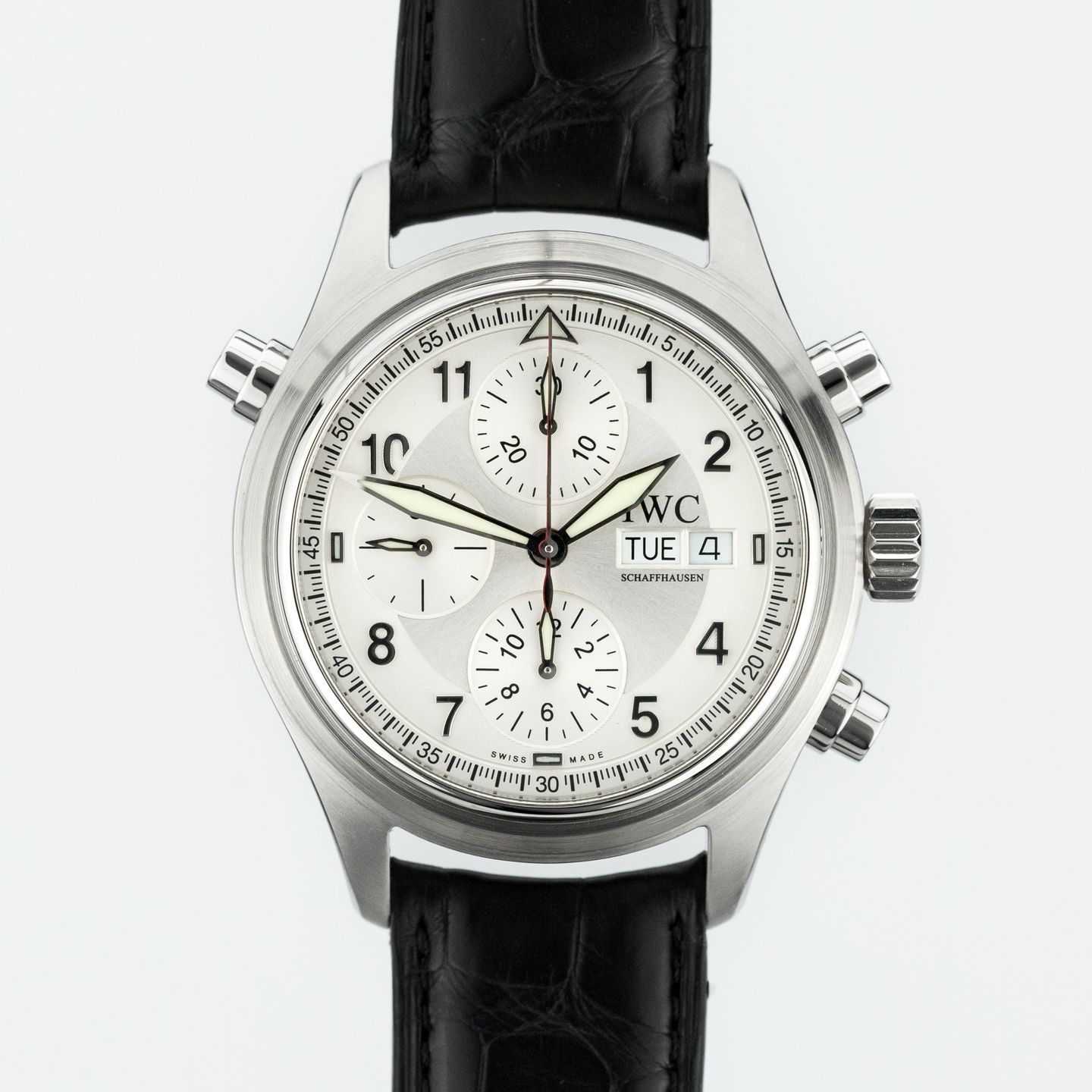 IWC Pilot Spitfire Chronograph IW371343 (Onbekend (willekeurig serienummer)) - Zilver wijzerplaat 42mm Staal (1/7)