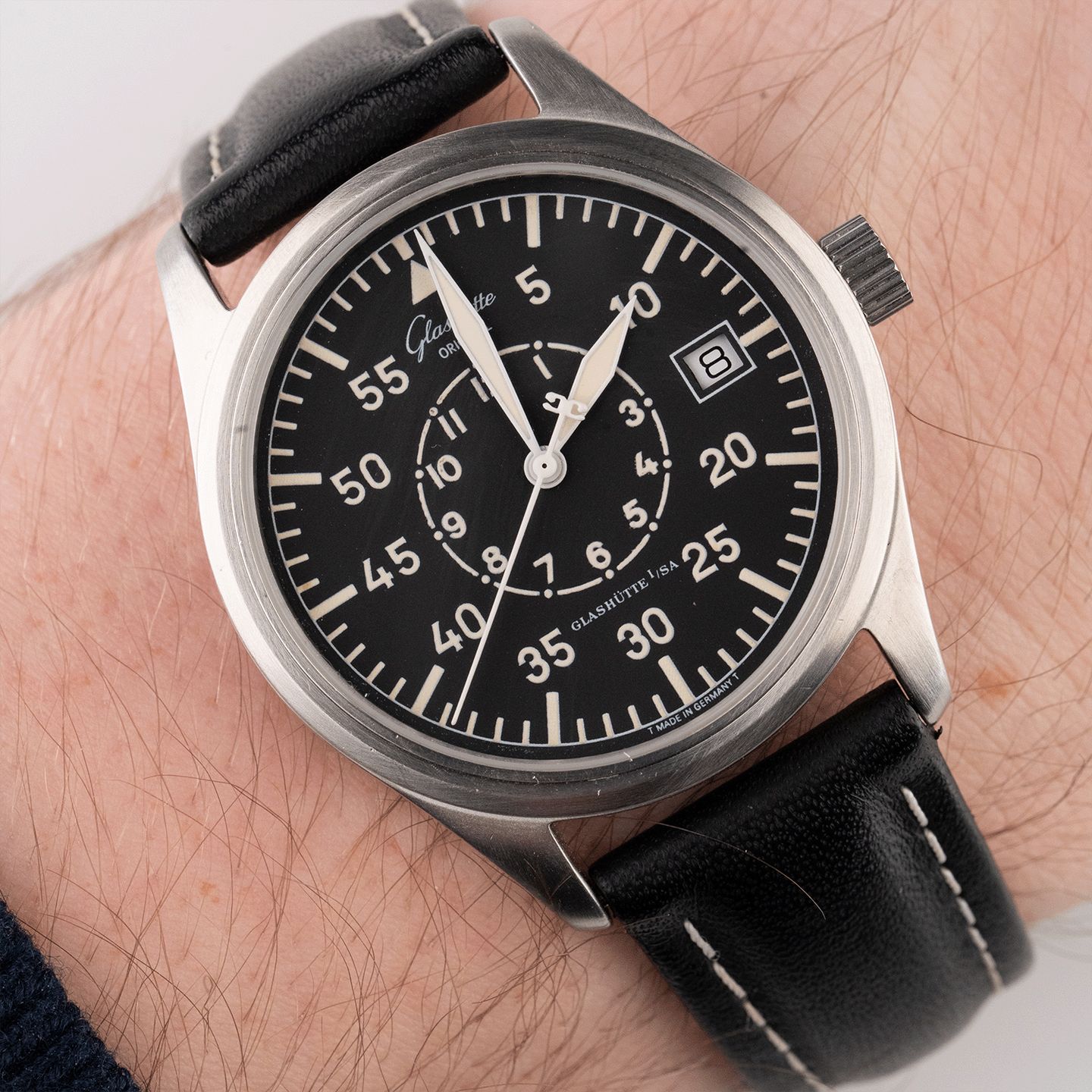 Glashütte Original Navigator 1-10-33-08-07-04 (1997) - Black dial 36 mm Steel case (3/8)