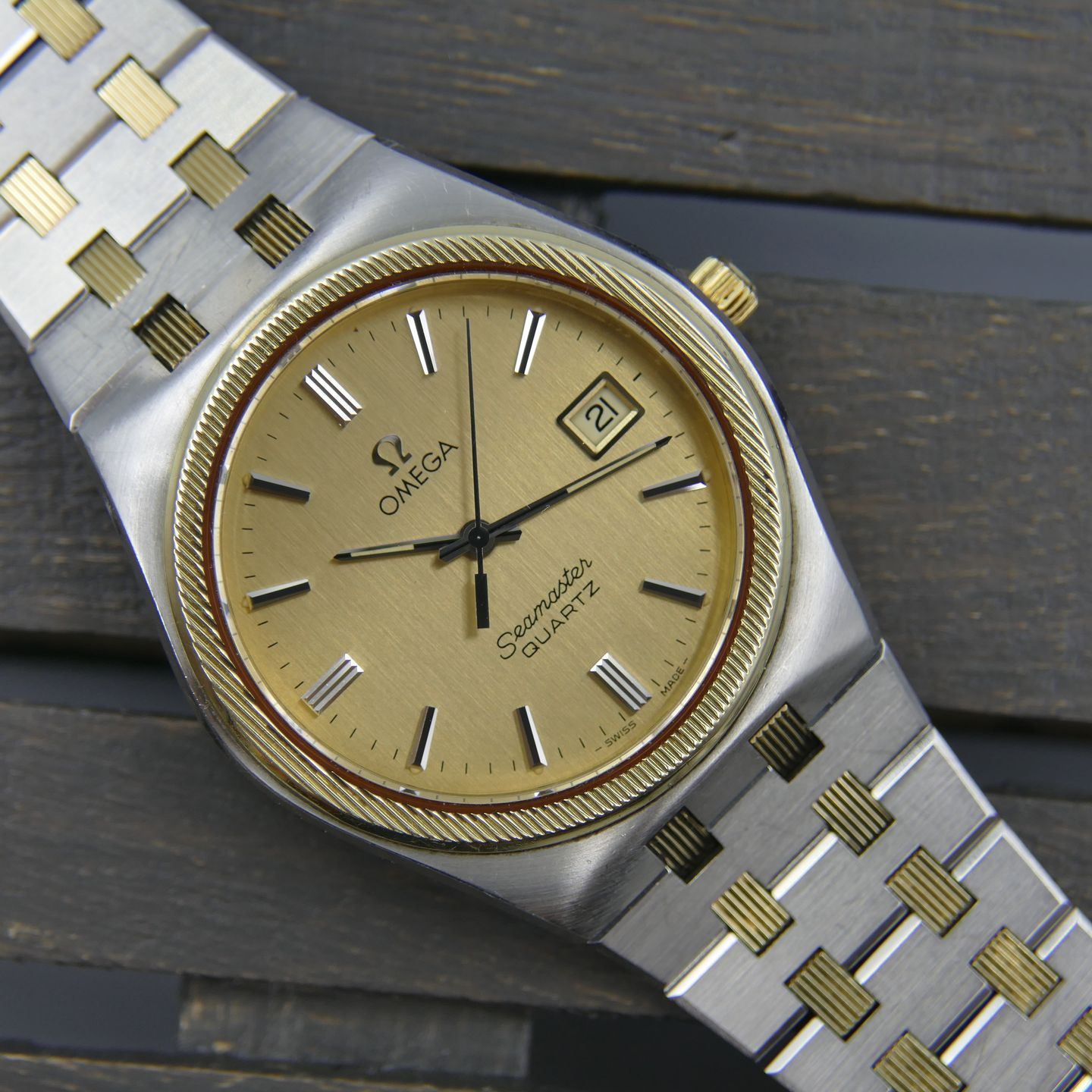 Omega Vintage Seamaster quartz cal. 1342 ref. 196.0134 / 396.0873 vintage 70's royal oak (1970) - Onbekend wijzerplaat 38mm Goud/Staal (1/8)