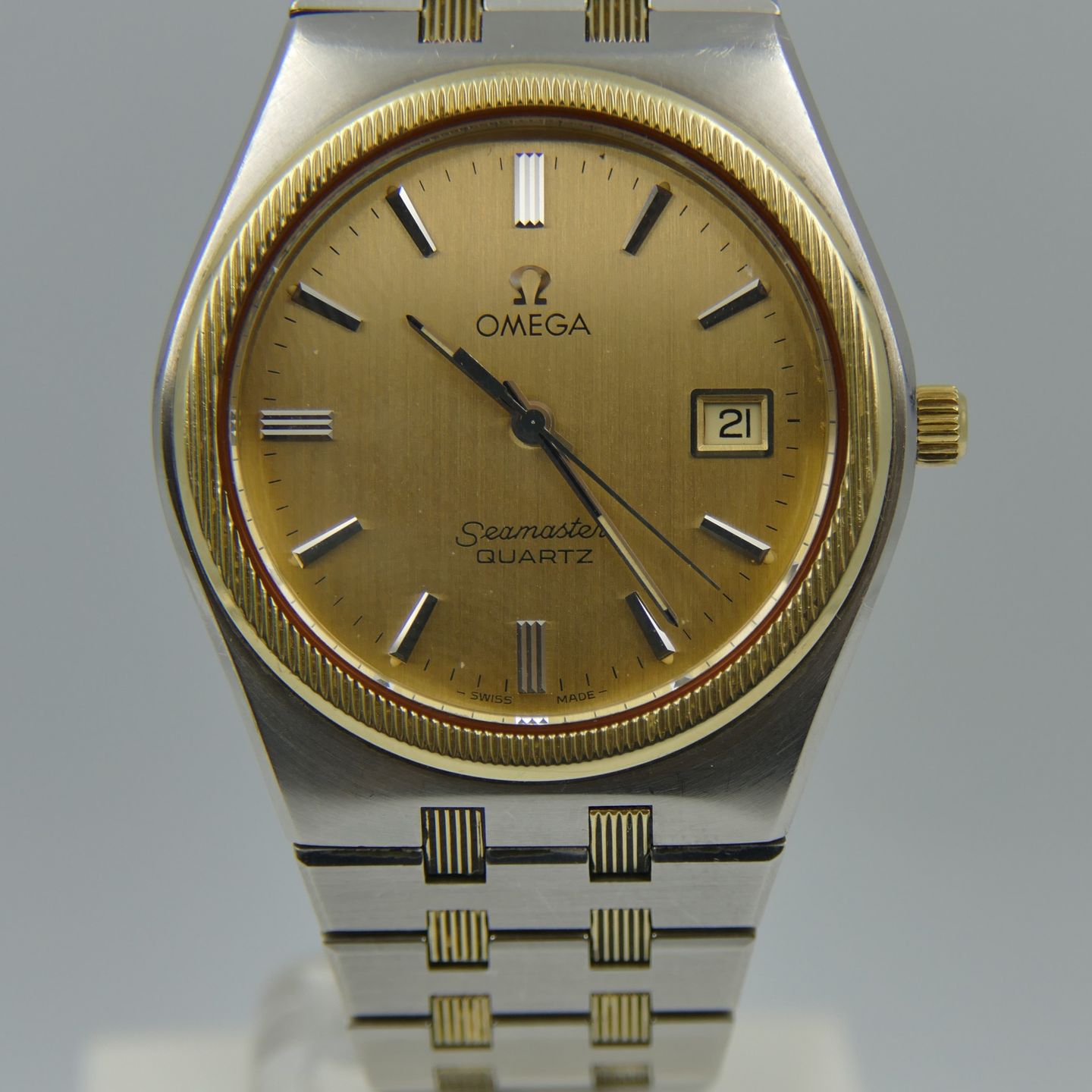 Omega Vintage Seamaster quartz cal. 1342 ref. 196.0134 / 396.0873 vintage 70's royal oak (1970) - Unknown dial 38 mm Gold/Steel case (4/8)