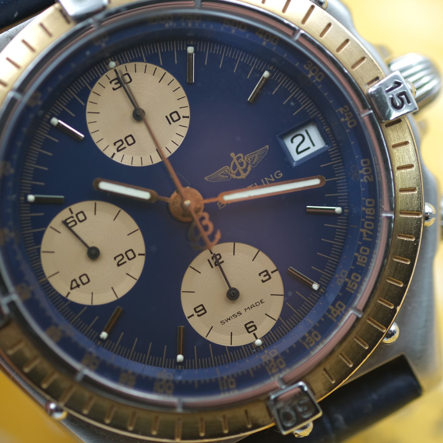 Breitling Chronomat 81950 (1990) - Blue dial 39 mm Steel case (4/8)