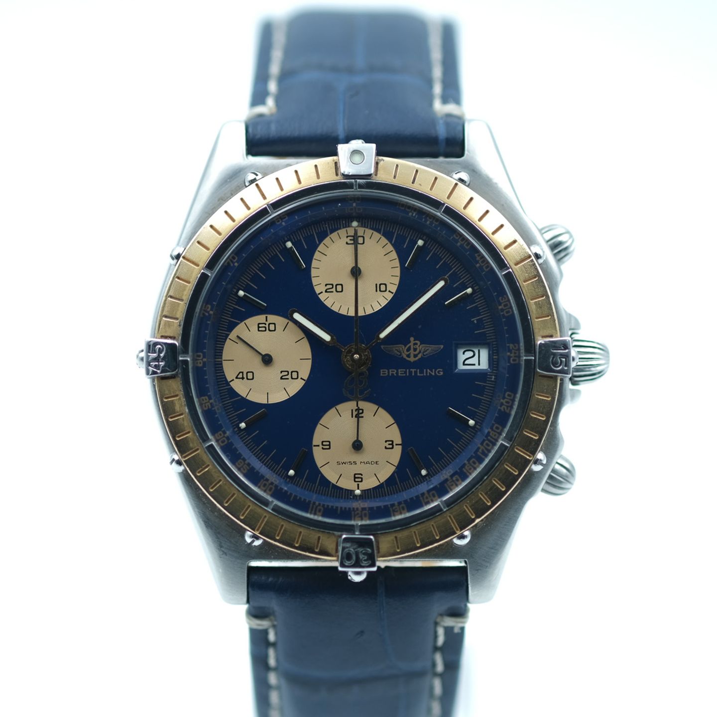 Breitling Chronomat 81950 (1990) - Blue dial 39 mm Steel case (5/8)