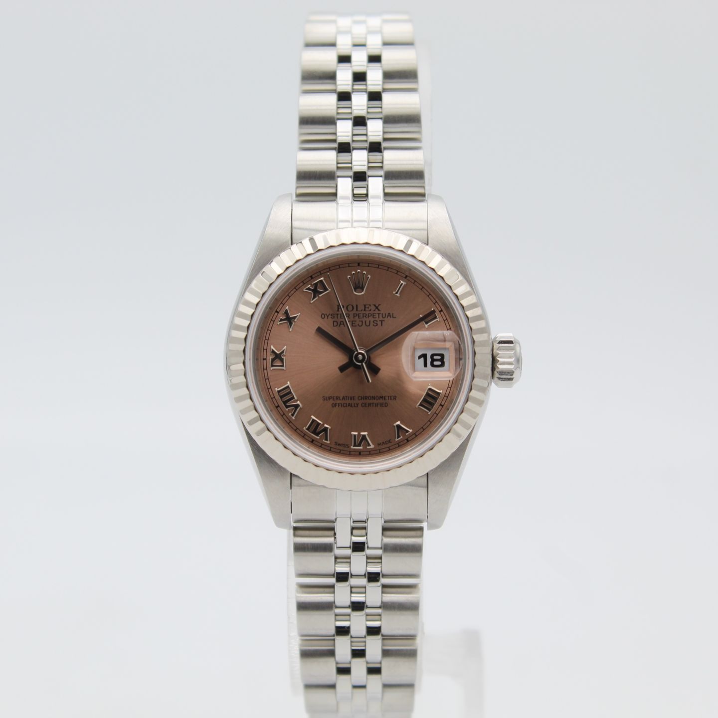 Rolex Lady-Datejust 69174 (1998) - Roze wijzerplaat 26mm Staal (1/8)