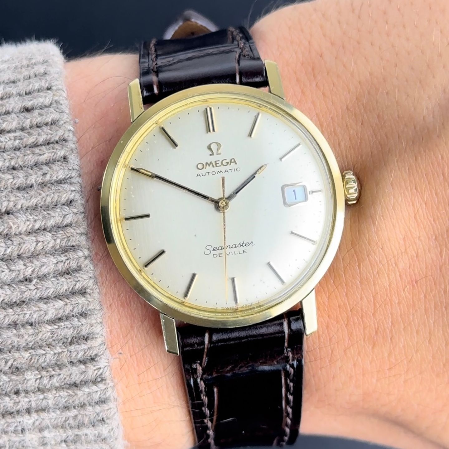 Omega Seamaster 166.020 (1967) - Wit wijzerplaat 34mm Goud/Staal (2/8)